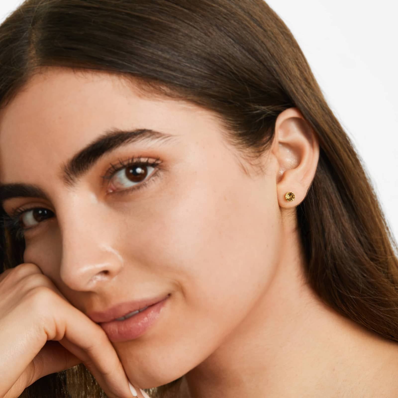 Citrine Birthstone Earrings In 14K Yellow Gold