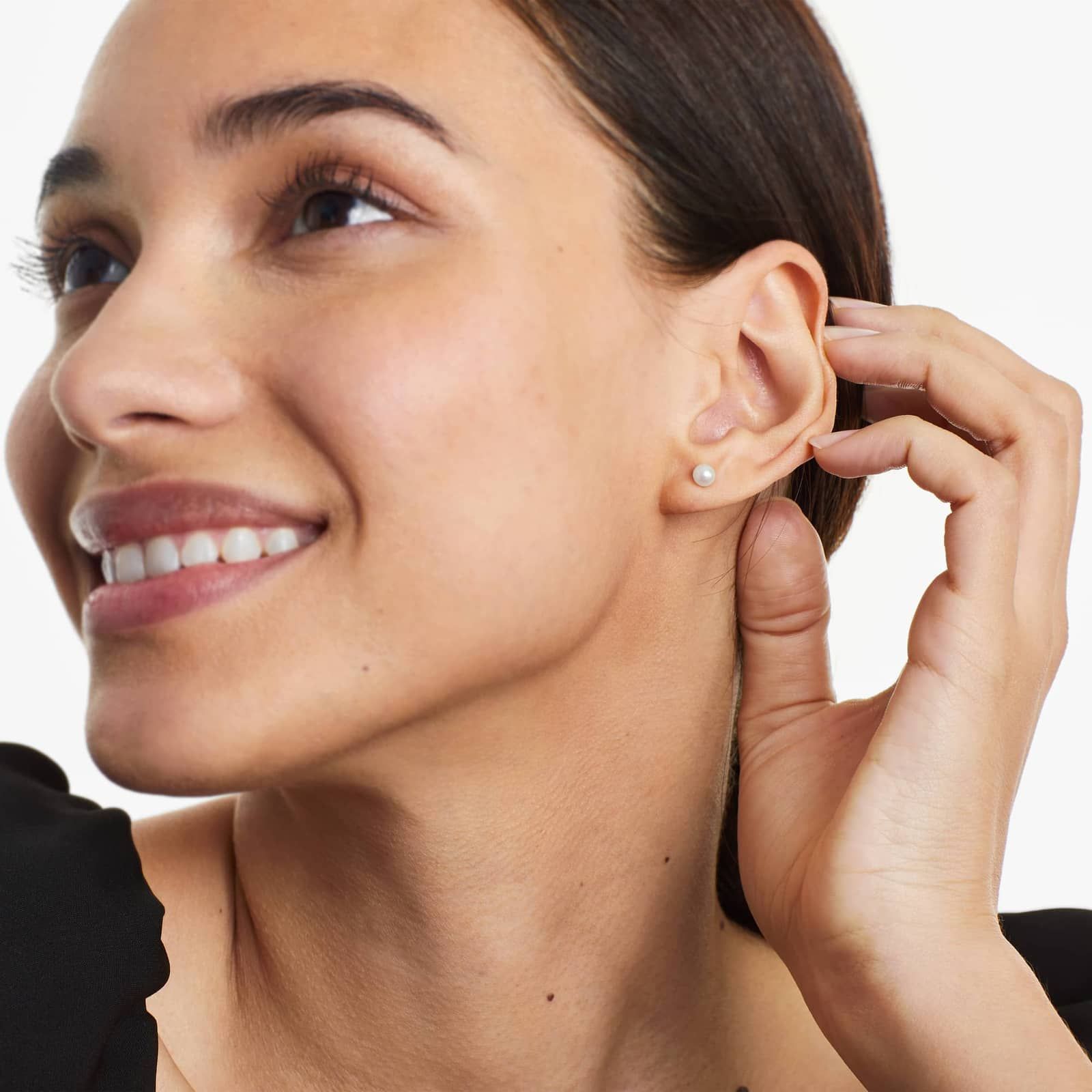 Cultured Freshwater Pearl Birthstone Earrings In 14K White Gold