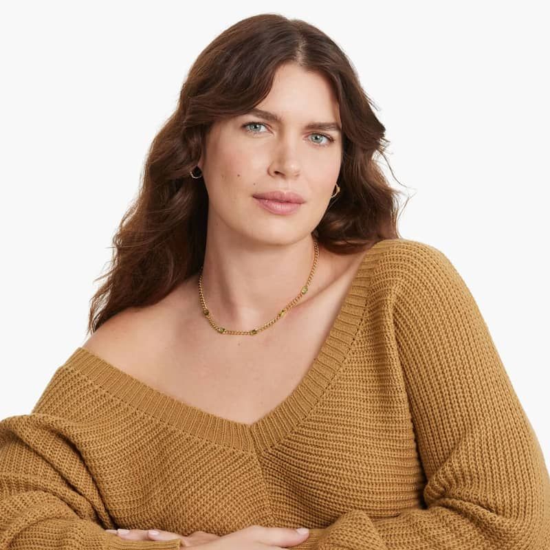 14K Yellow Gold Radiant Reflections Emerald Cut Peridot Curb Chain Necklace