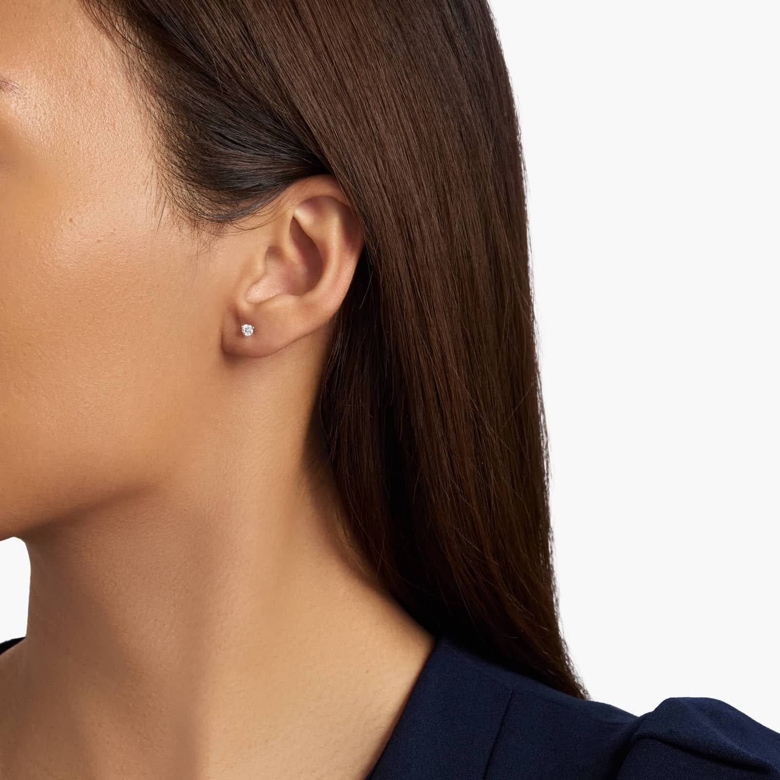 Martini Stud Earrings in 14K White Gold (1/4 ct. tw.)