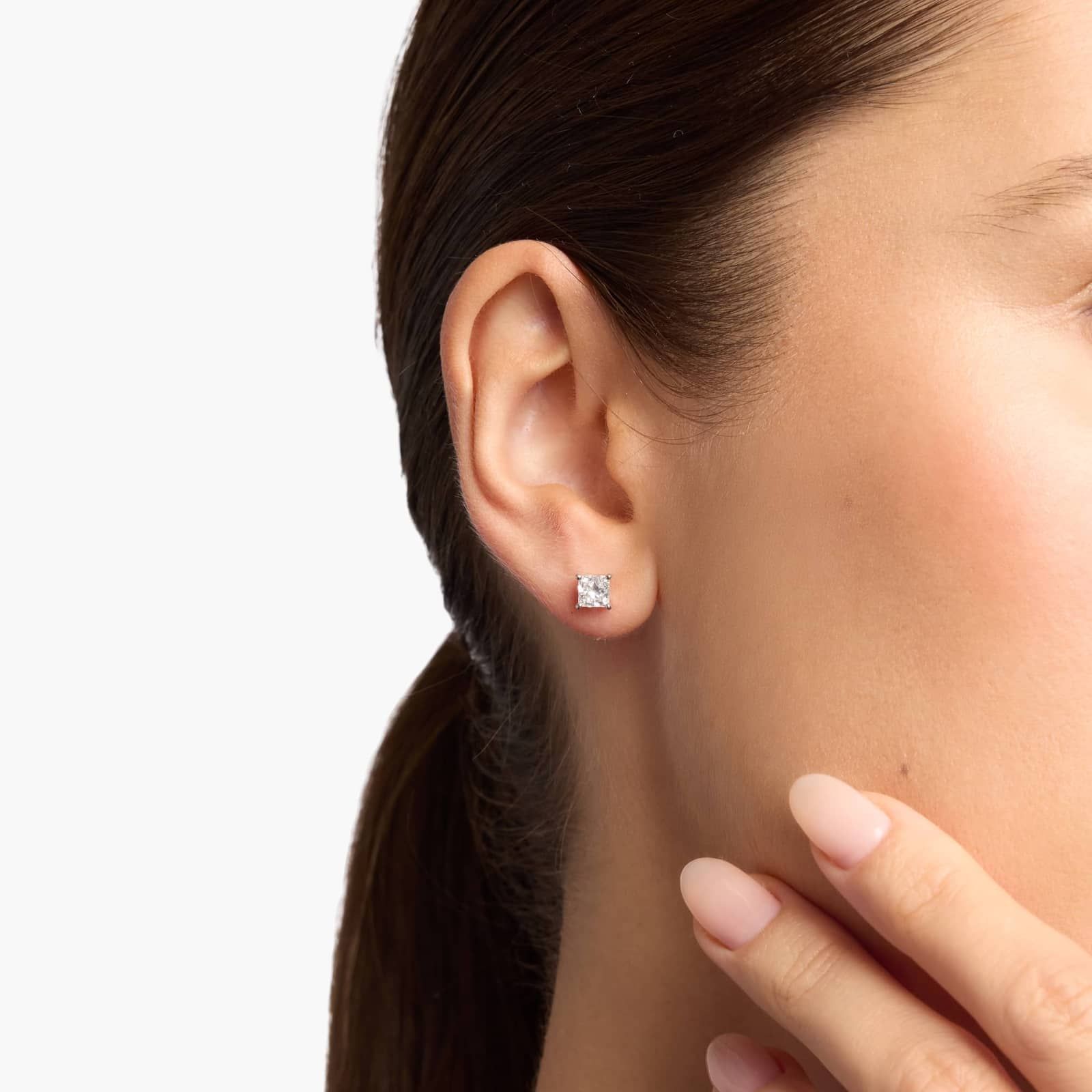 Princess Cut Diamond Stud Earrings in 14k White Gold (1 ct. tw.)