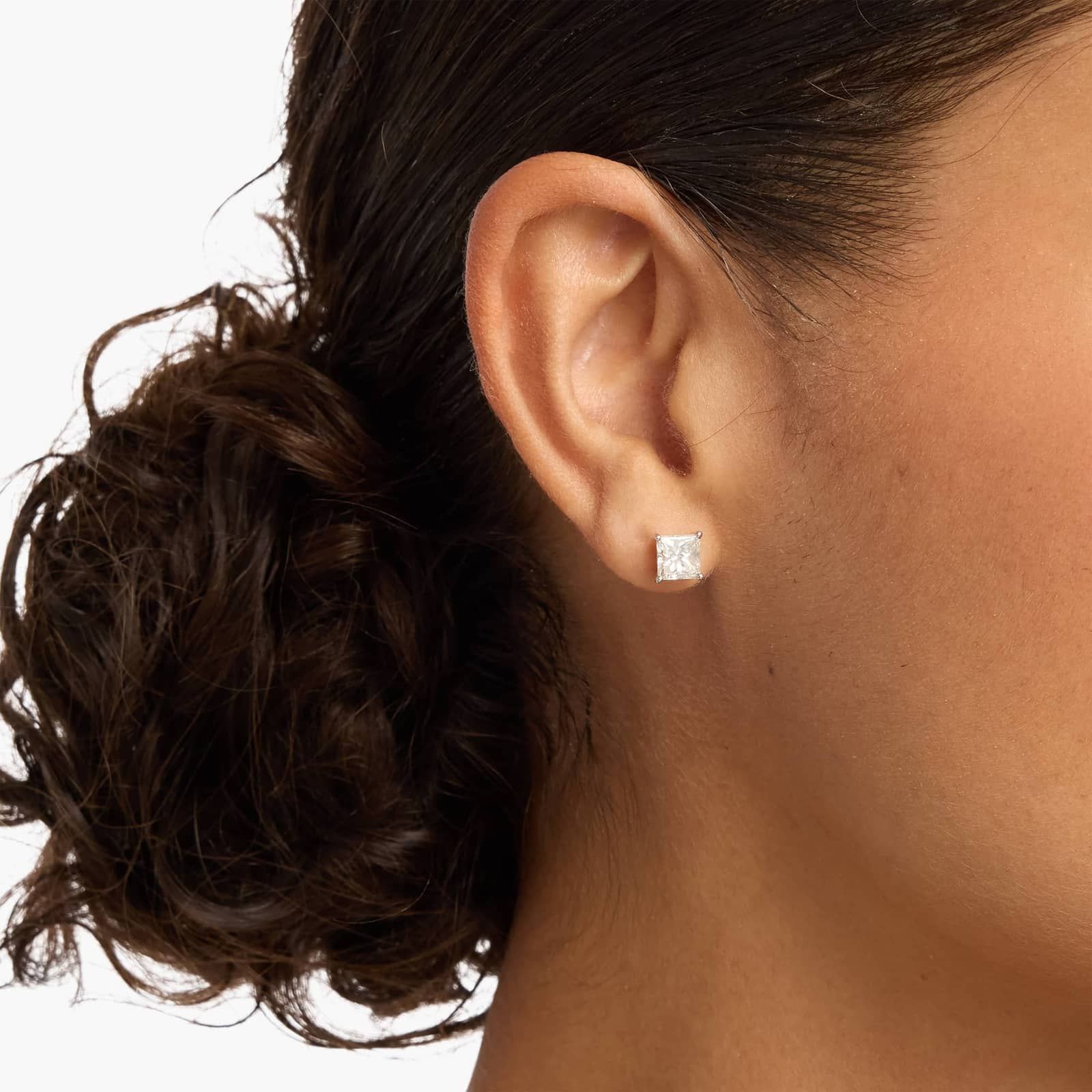 Princess Cut Diamond Stud Earrings in 14k White Gold (2 ct. tw.)