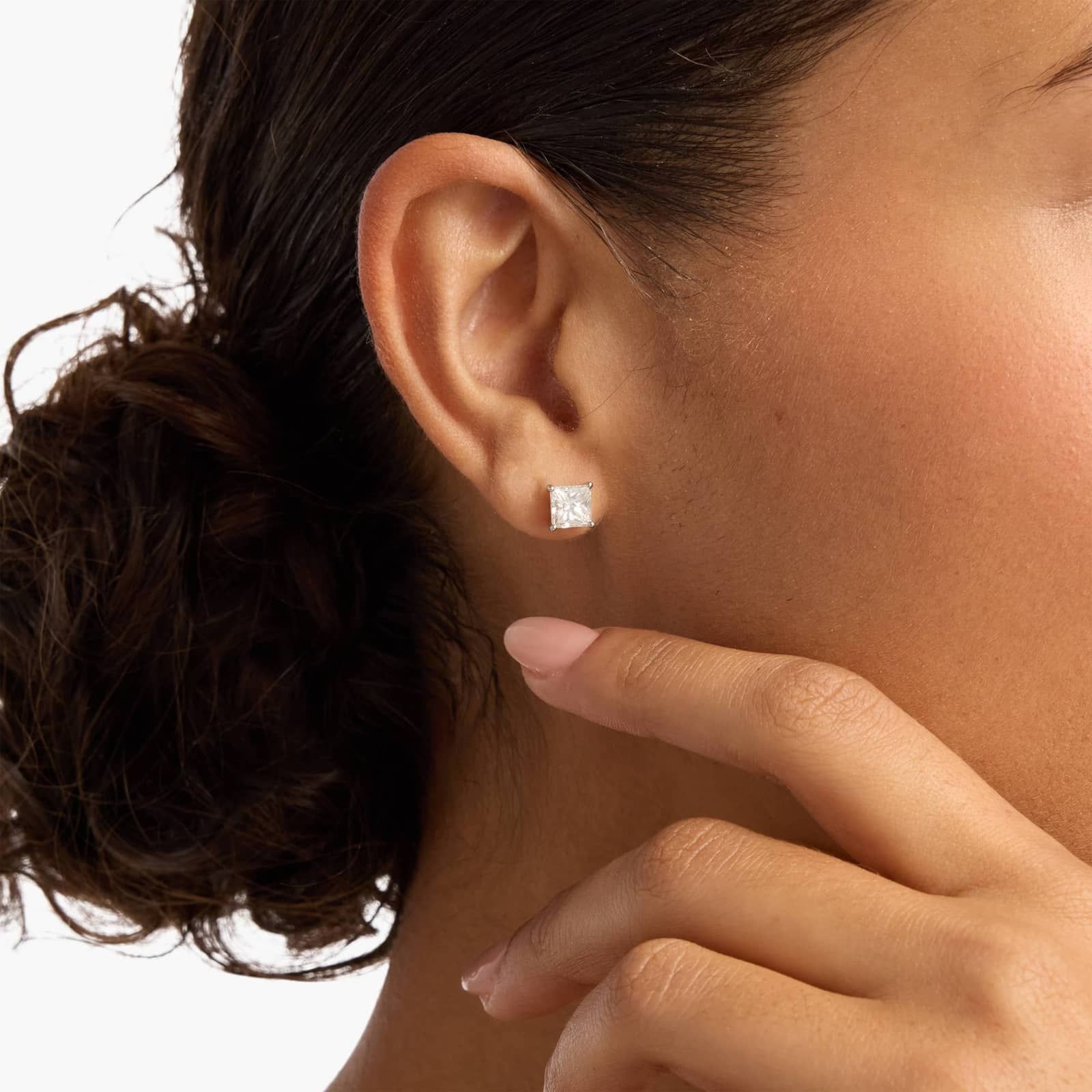 Princess Cut Diamond Stud Earrings in 14k White Gold (2 ct. tw.)