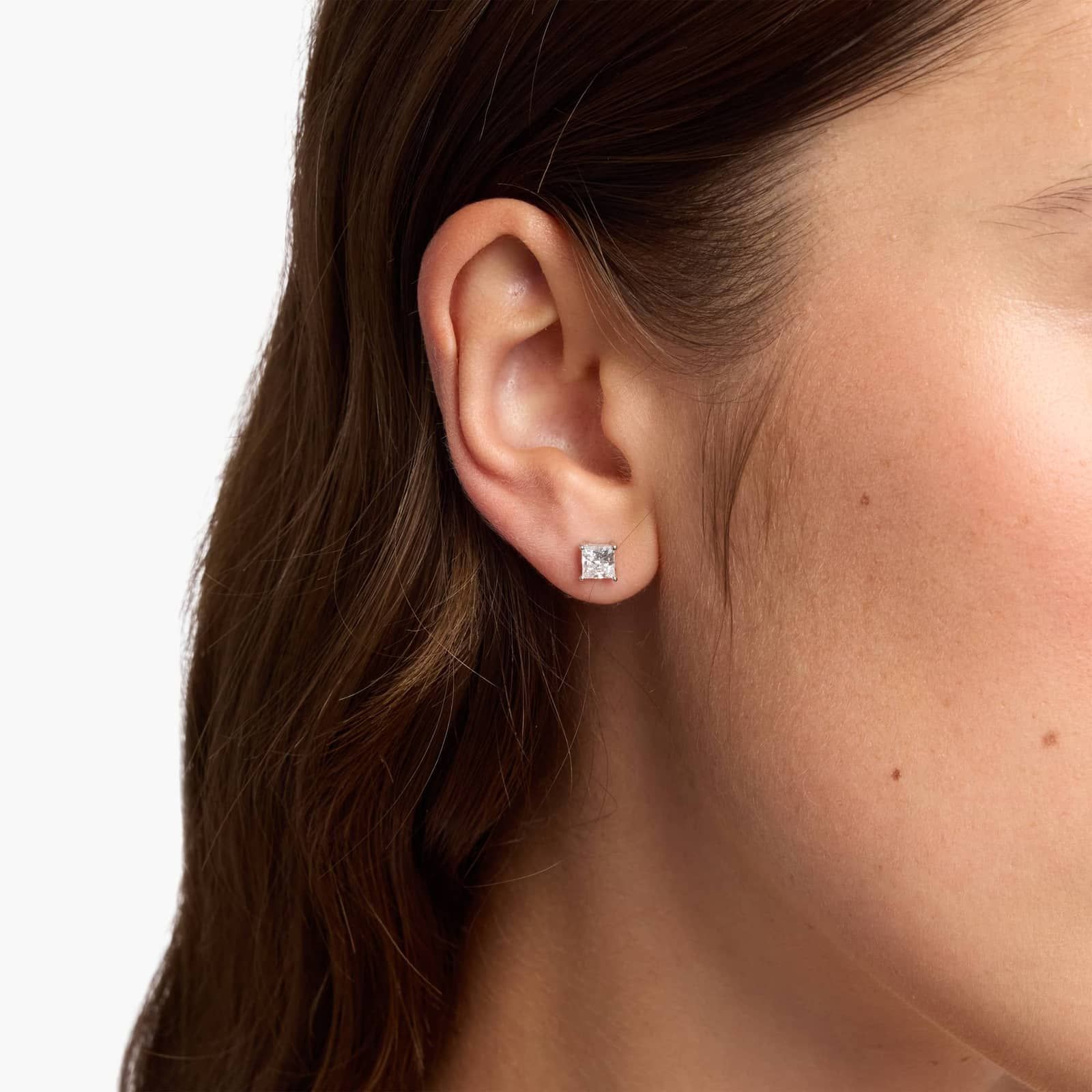 Princess Cut Diamond Stud Earrings in Platinum (3/4 ct. tw.)