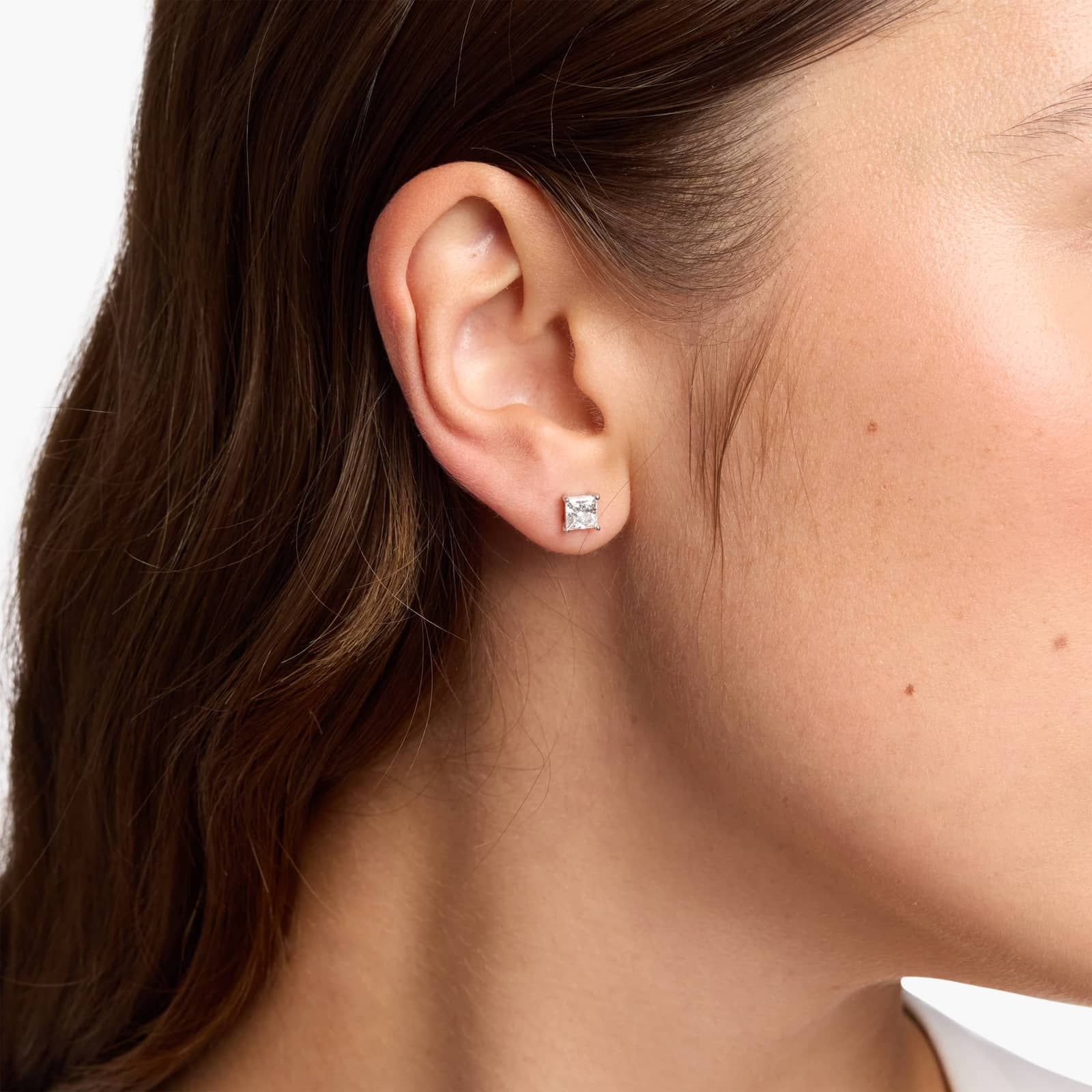 Princess Cut Diamond Stud Earrings in Platinum (3/4 ct. tw.)