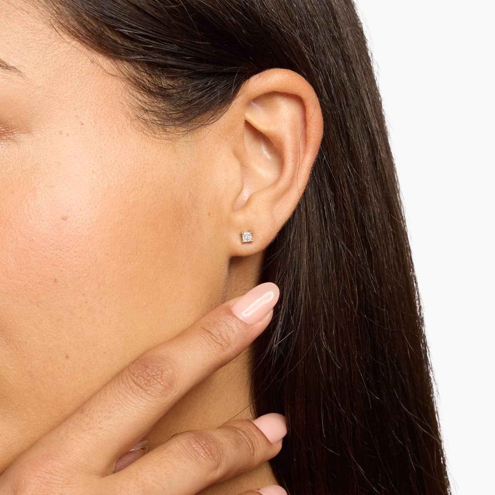 Princess Cut Diamond Stud Earrings in 14k White Gold (1/4 ct. tw.)