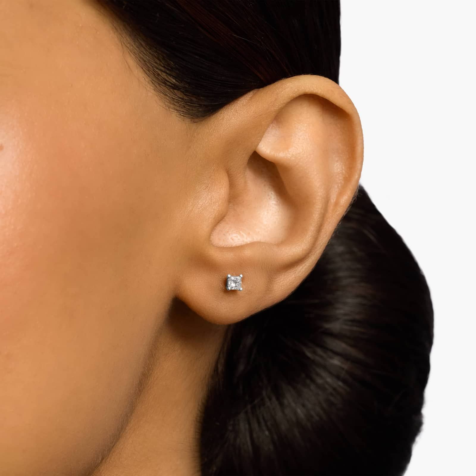 Princess Cut Diamond Stud Earrings in 14k White Gold (1/3 ct. tw.)