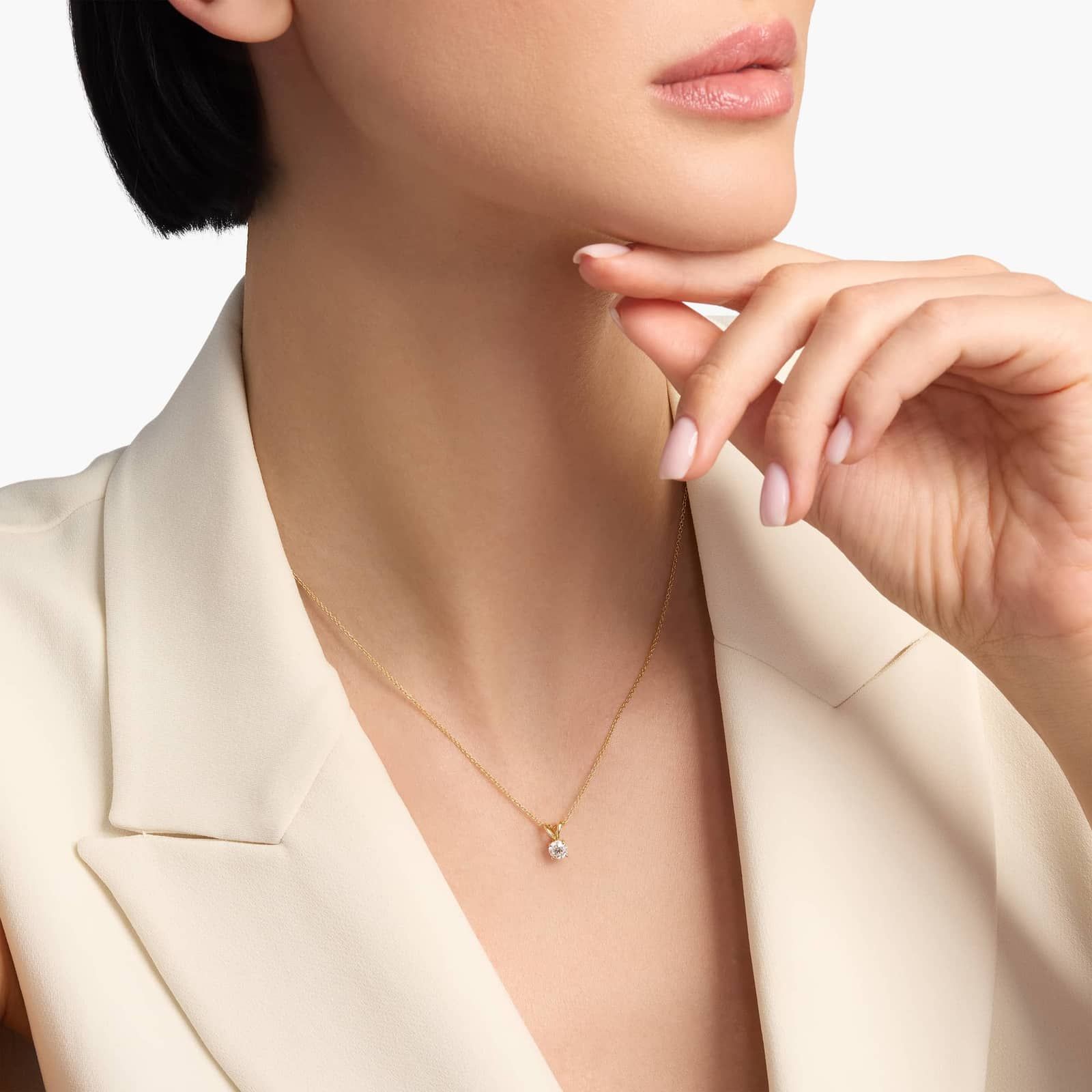 Diamond Solitaire Pendant in 14k Yellow Gold (1/2 ct. tw.)