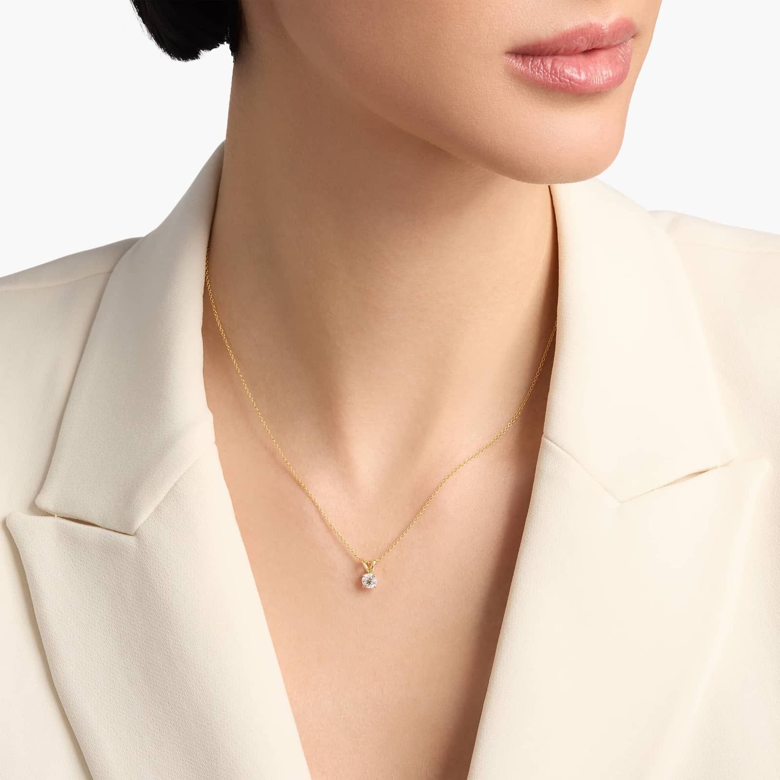 Diamond Solitaire Pendant in 14k Yellow Gold (1/2 ct. tw.)