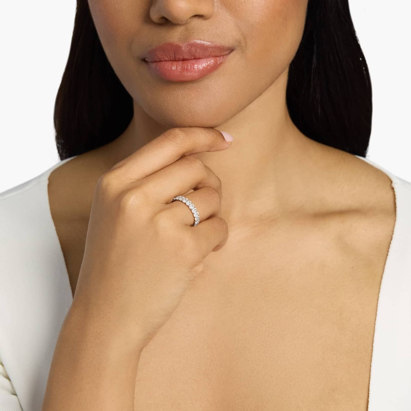 Oval Cut Eternity Ring in Platinum (2 ct. tw.)