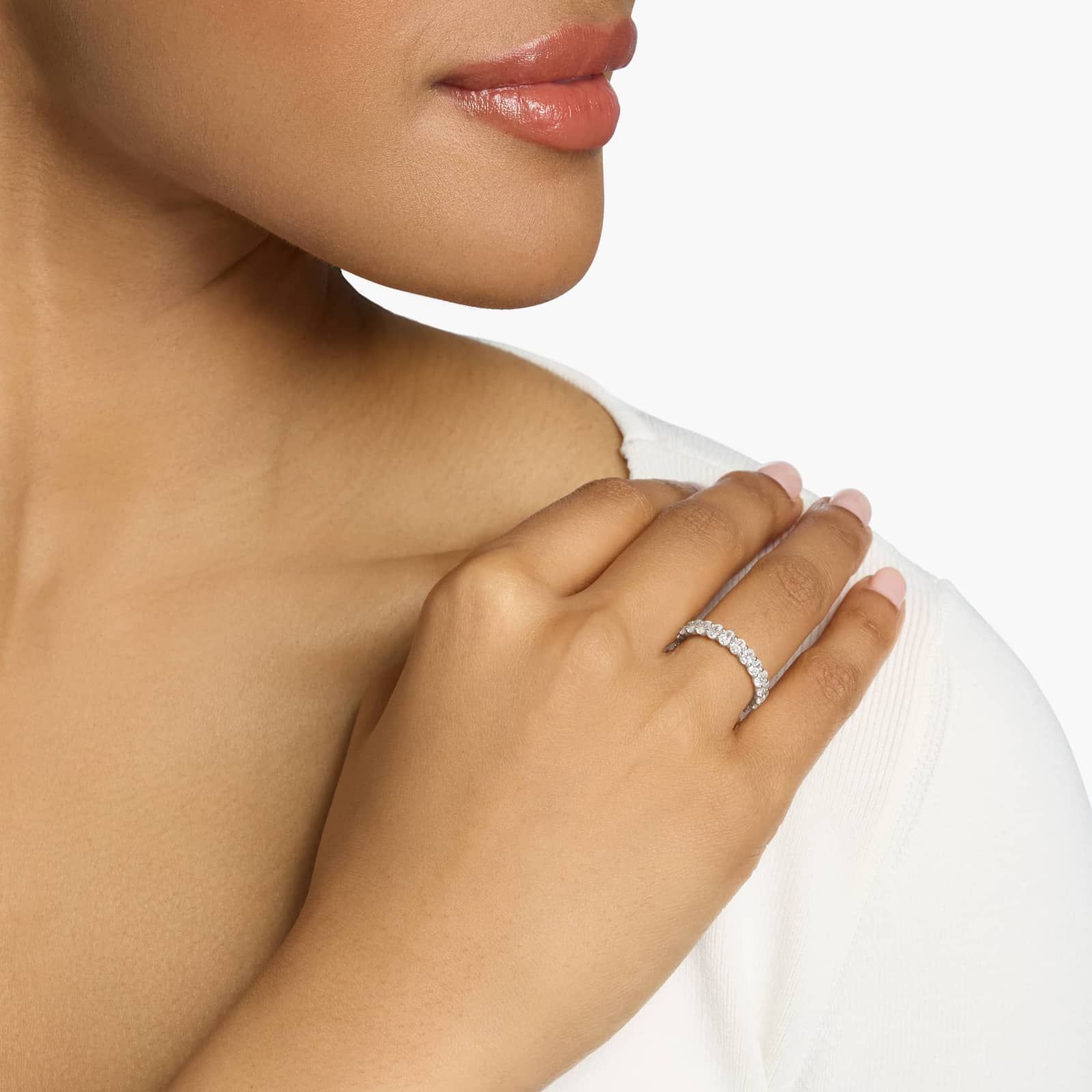 Oval Cut Eternity Ring in Platinum (2 ct. tw.)