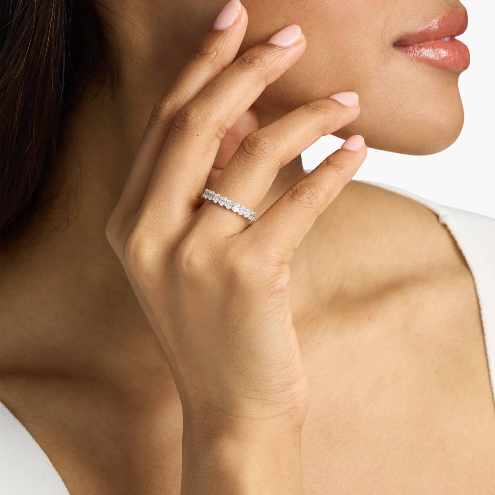 Oval Cut Eternity Ring in Platinum (2 ct. tw.)