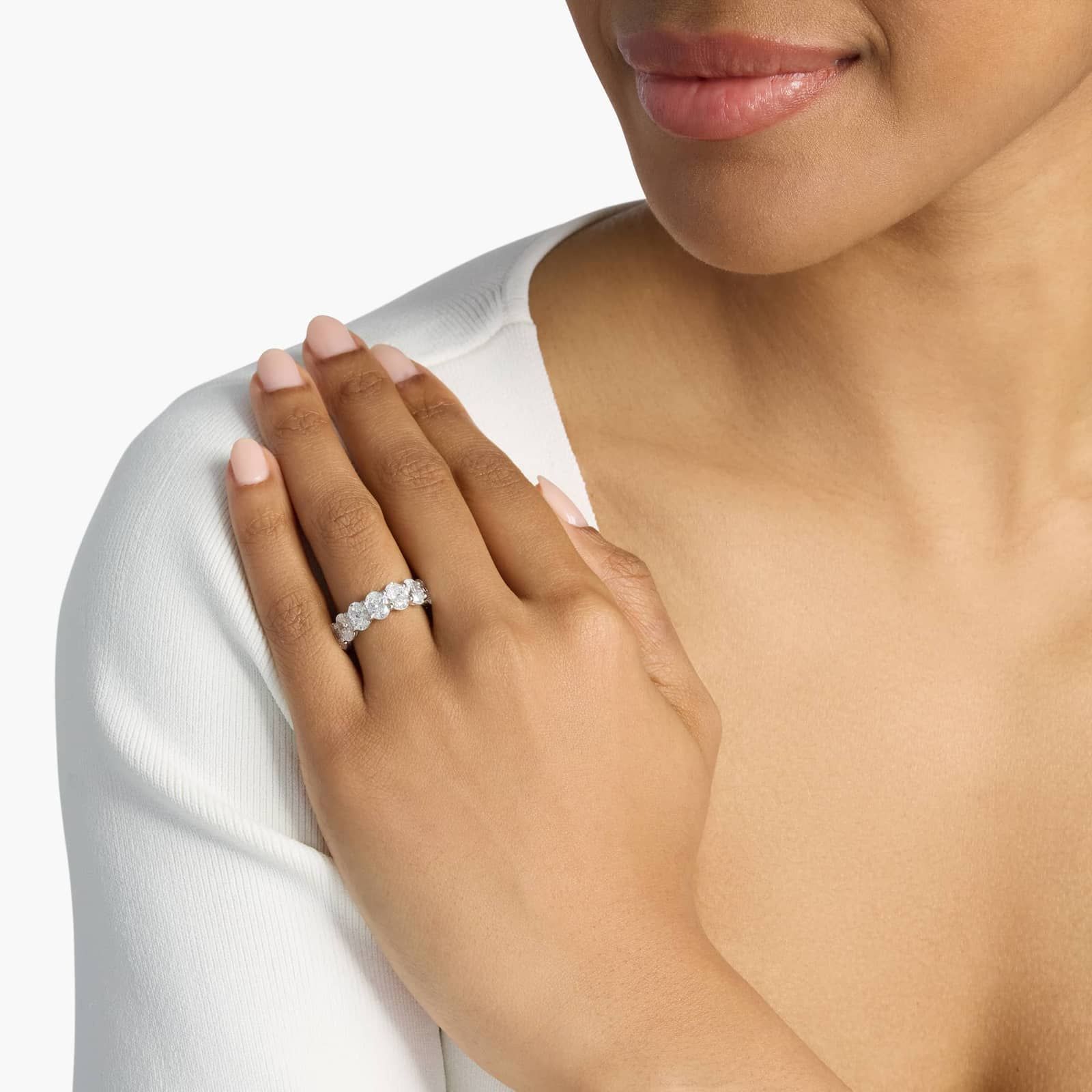 Oval Cut Eternity Ring in Platinum (7 ct. tw.)