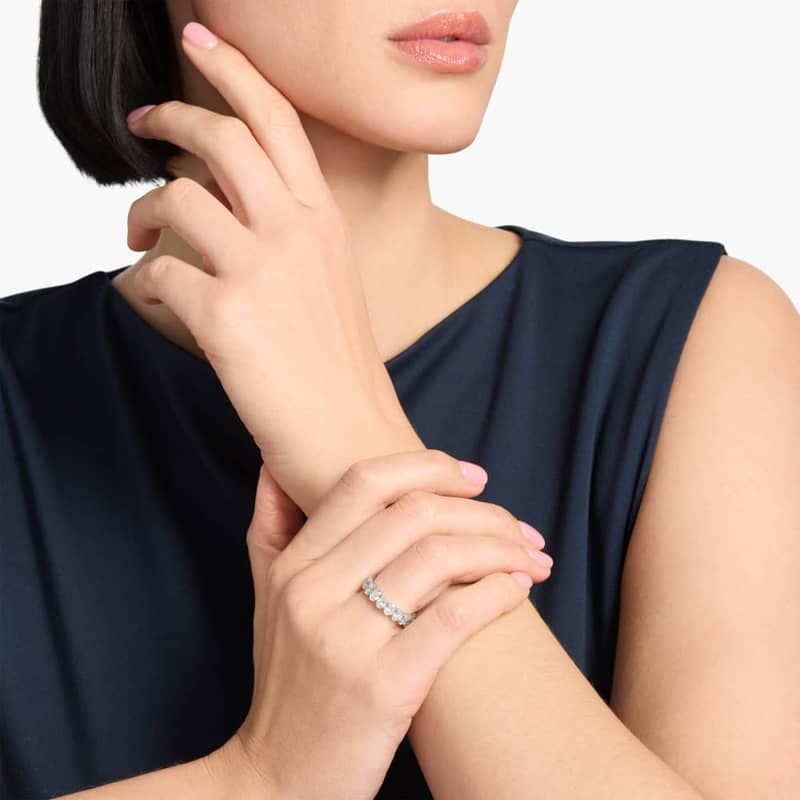 Oval Cut Eternity Ring in 18k Yellow Gold (4 ct. tw.)