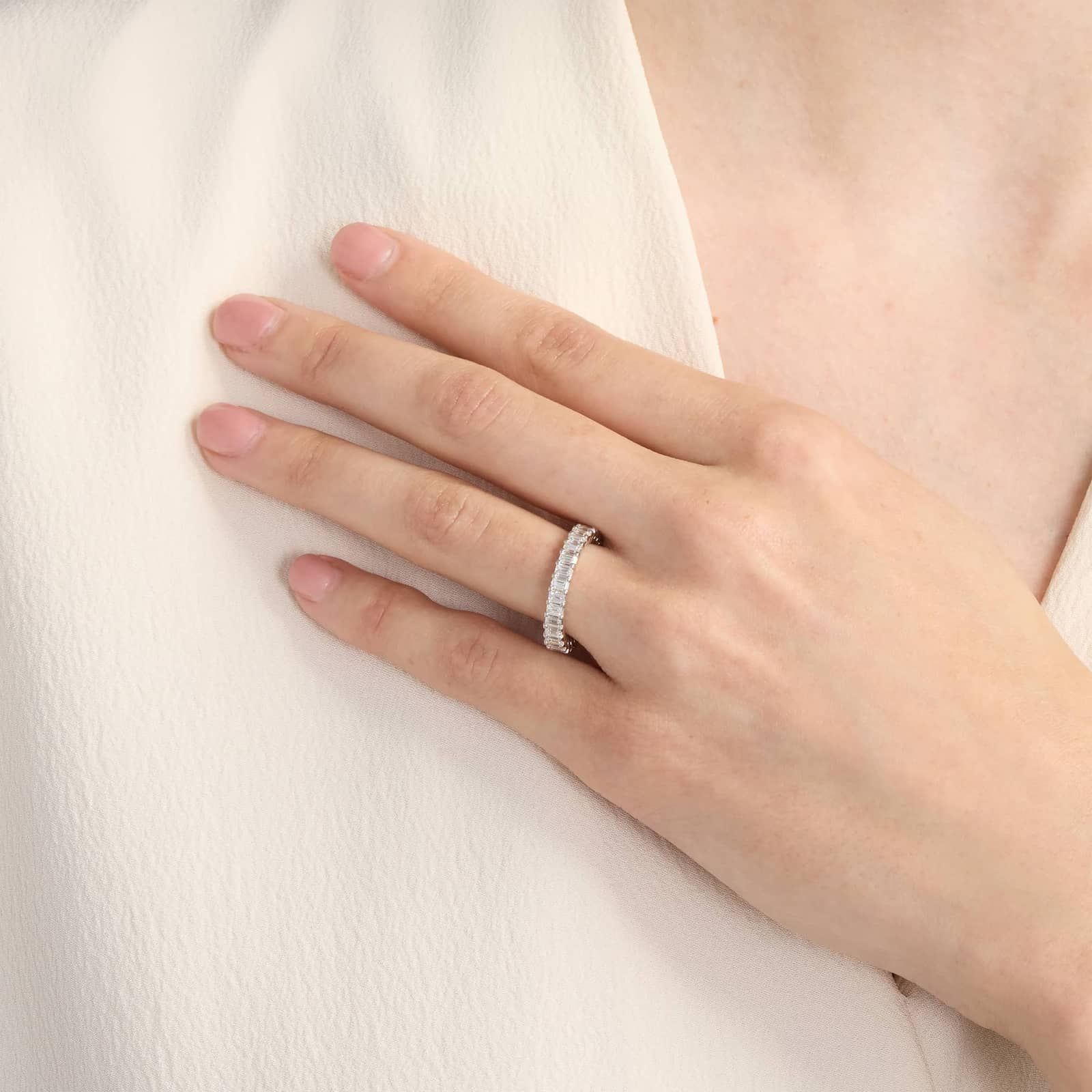 Emerald Cut Eternity Ring in Platinum (2 ct. tw.)