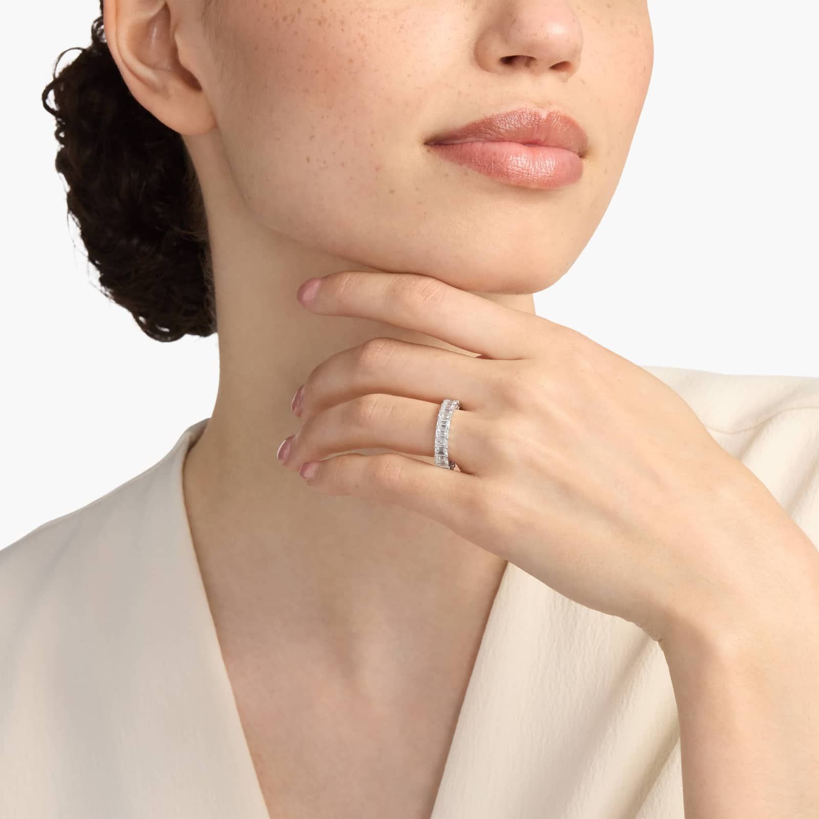 Emerald Cut Eternity Ring in Platinum (4 ct. tw.)