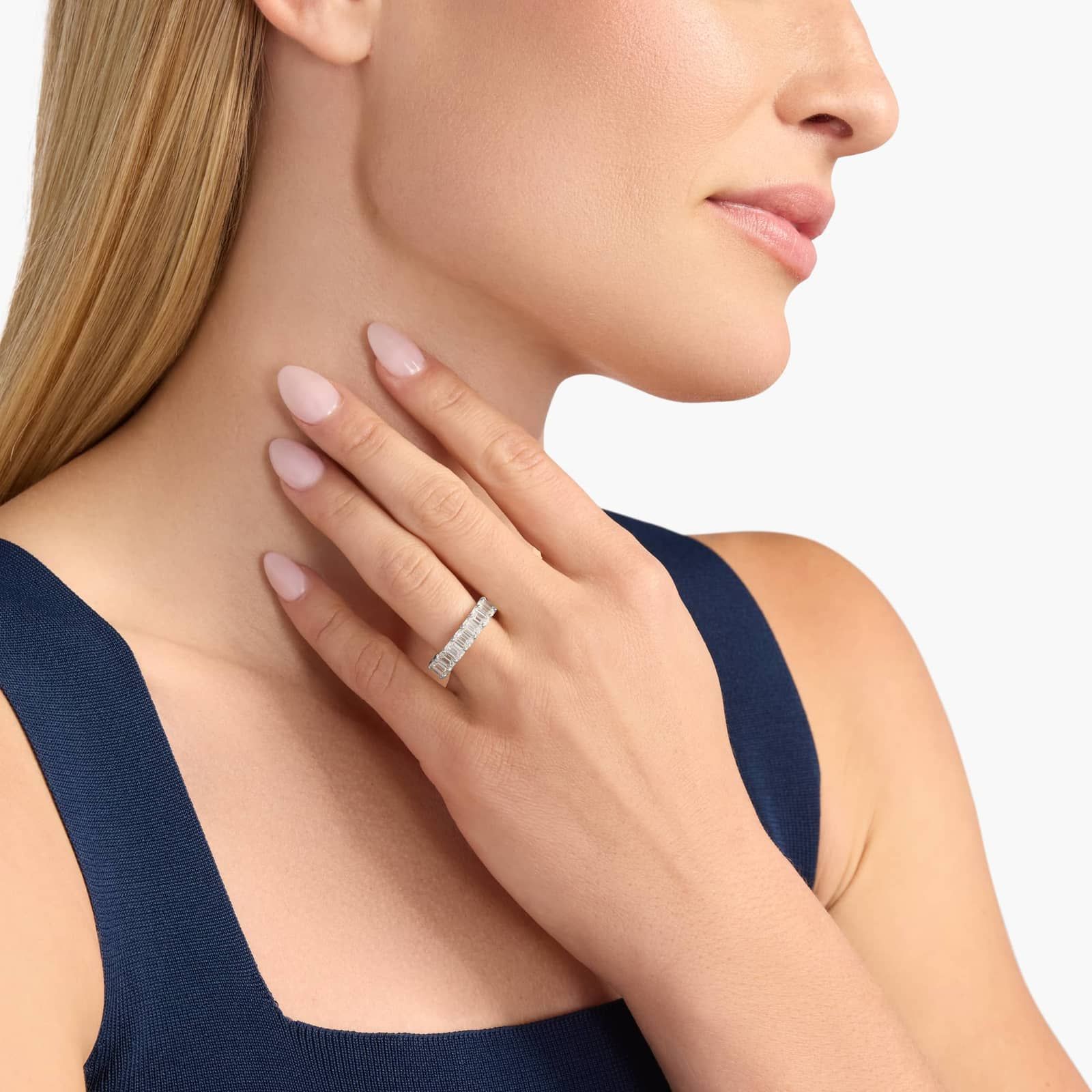 Emerald Cut Eternity Ring in Platinum (6 ct. tw.)