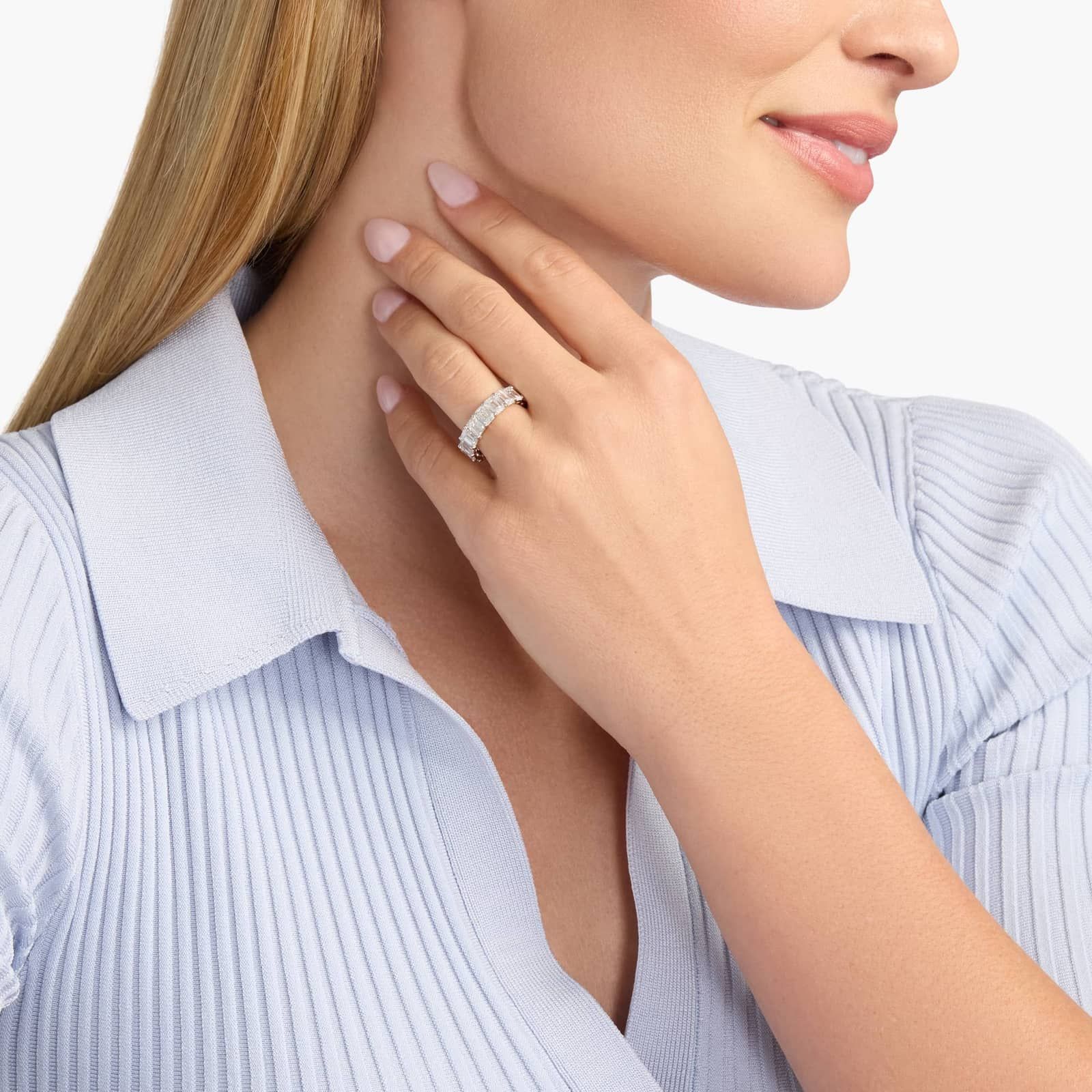 Emerald Cut Eternity Ring in Platinum (7 ct. tw.)