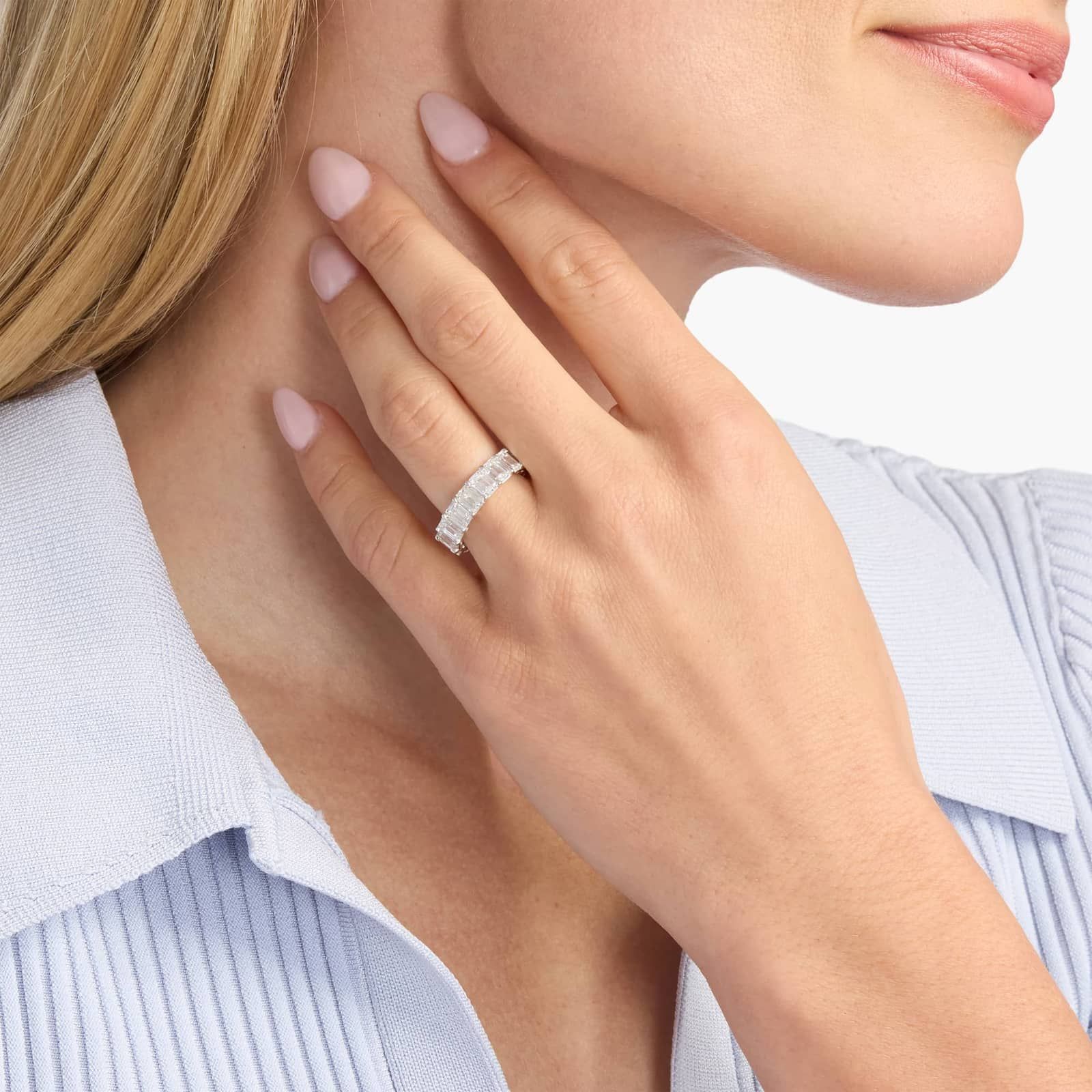 Emerald Cut Eternity Ring in Platinum (7 ct. tw.)