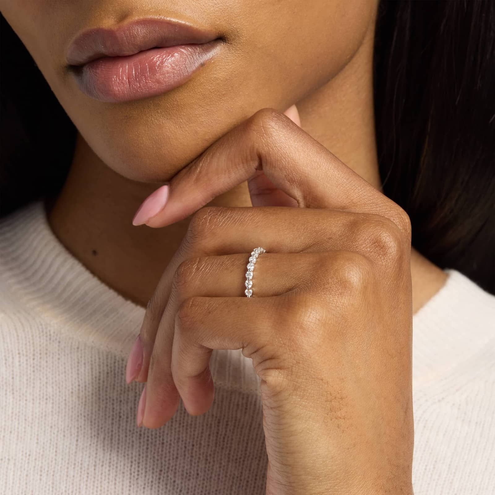 Floating Diamond Wedding Ring in Platinum (1/2 ct. tw.)