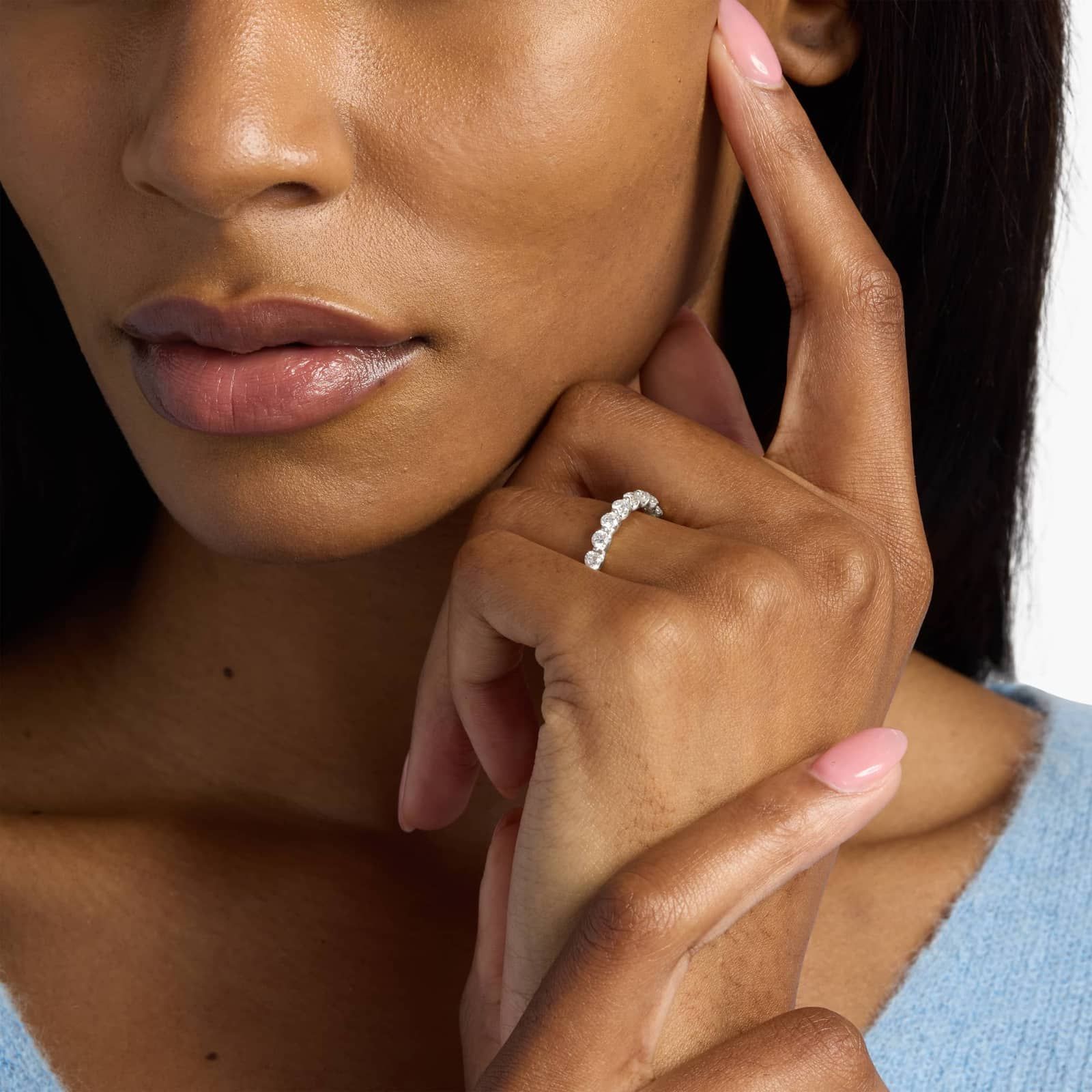 Floating Diamond Wedding Ring in Platinum (1 ct. tw.)