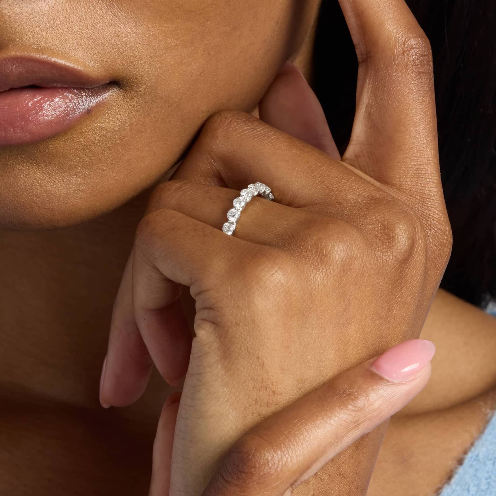 Floating Diamond Wedding Ring in Platinum (1 ct. tw.)