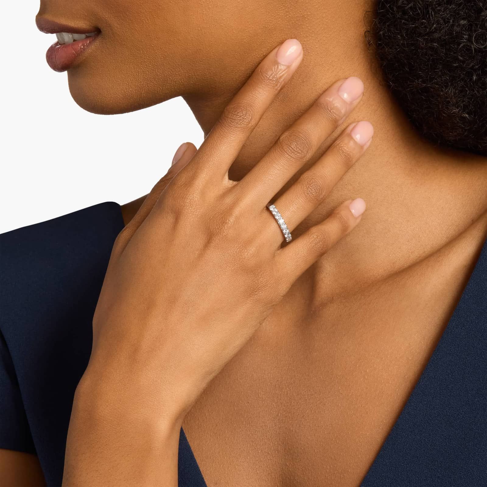 Riviera Pavé Diamond Ring in Platinum (3/4 ct. tw.)