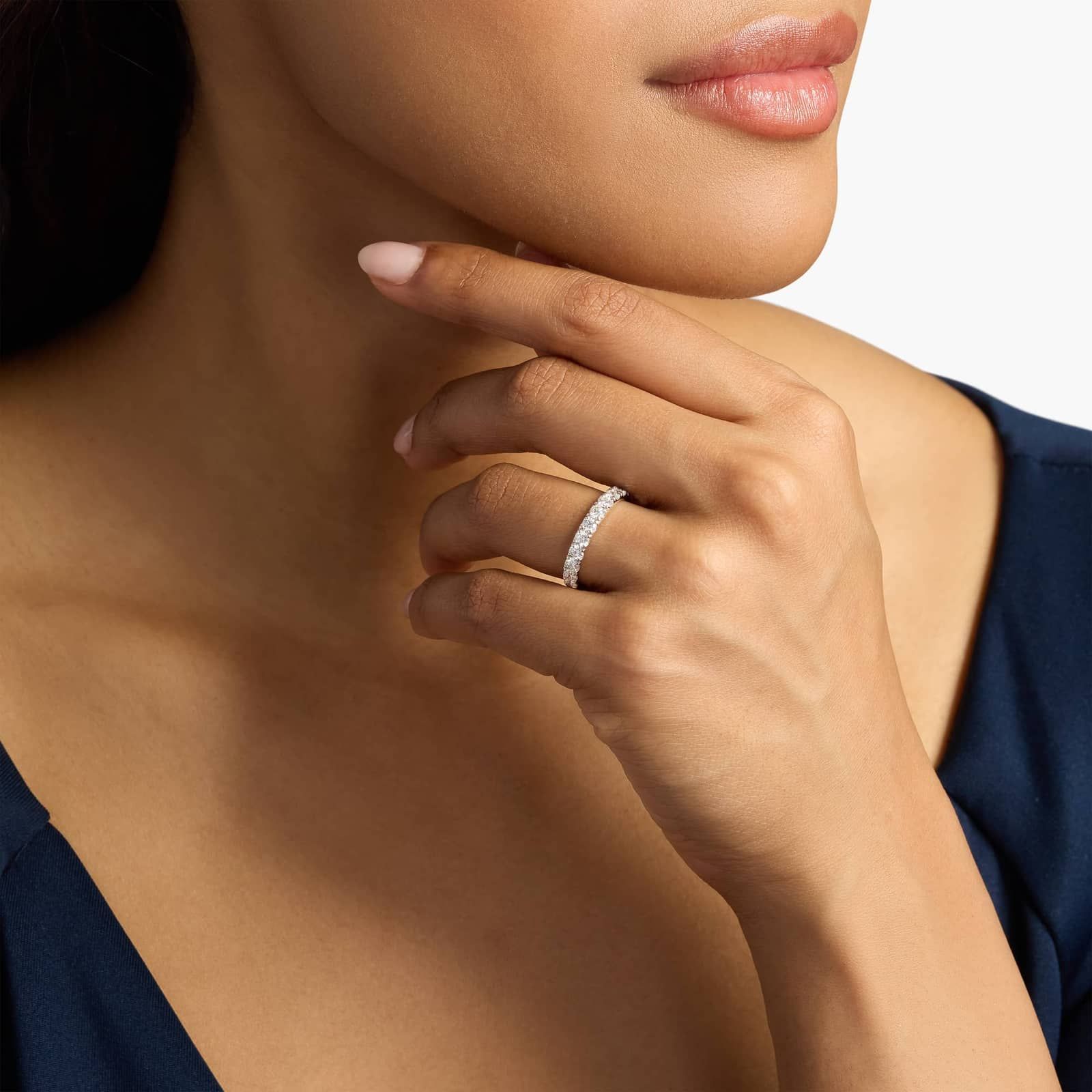 Riviera Pavé Diamond Ring in Platinum (1 ct. tw.)