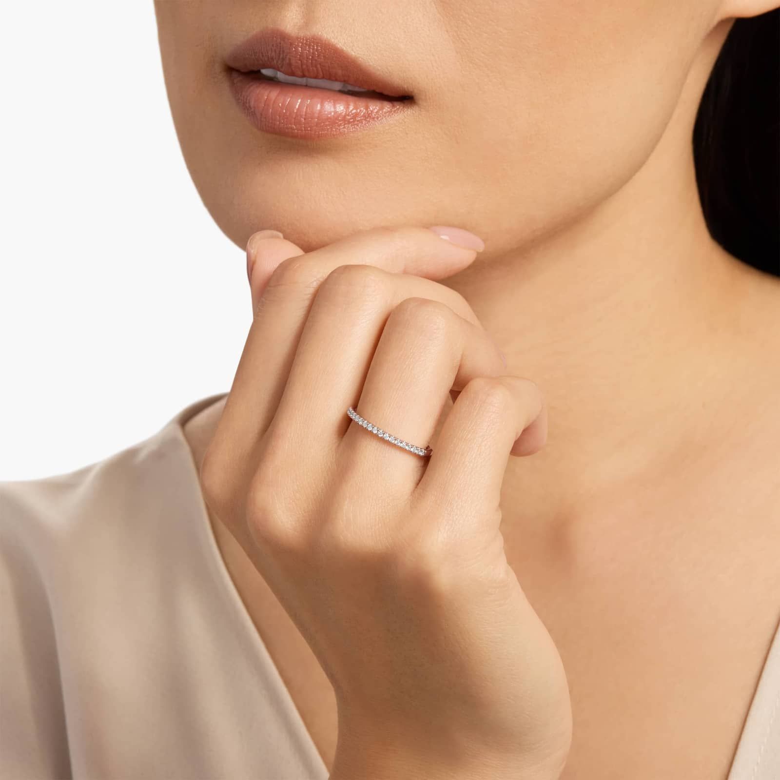 Riviera Pavé Diamond Ring in 14k Rose Gold (1/2 ct. tw.)