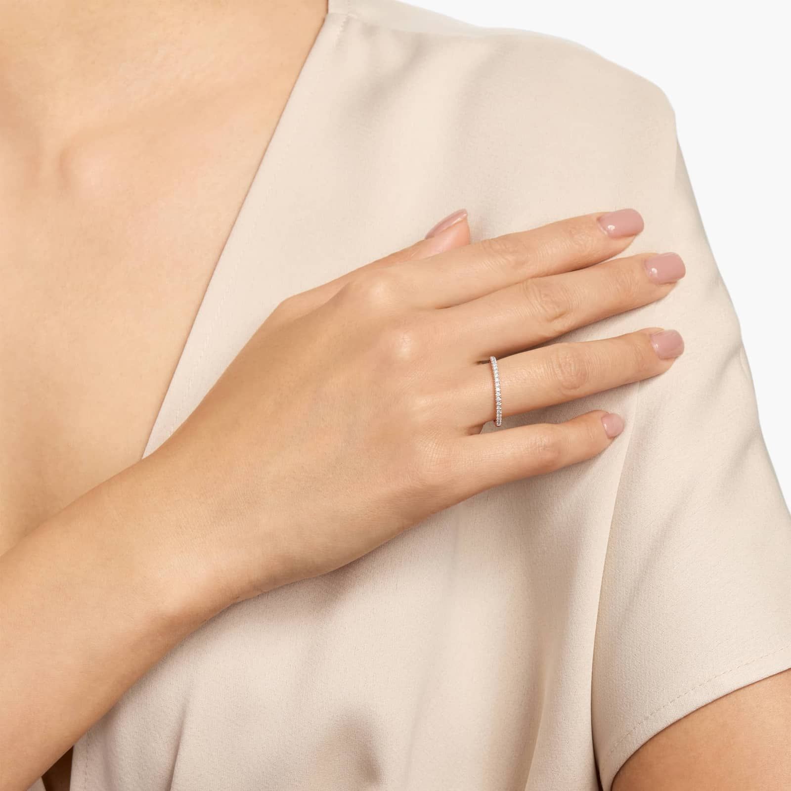 Riviera Pavé Diamond Ring in 14k Rose Gold (1/2 ct. tw.)