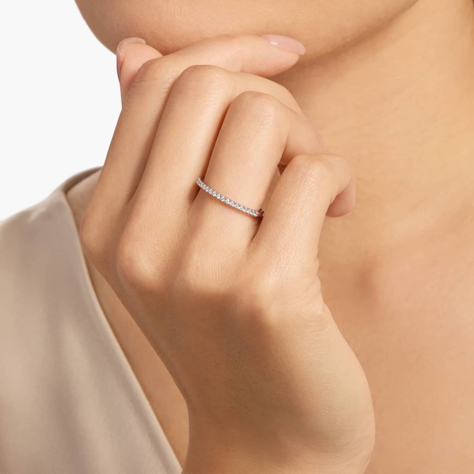 Riviera Pavé Diamond Ring in 14k Rose Gold (1/2 ct. tw.)