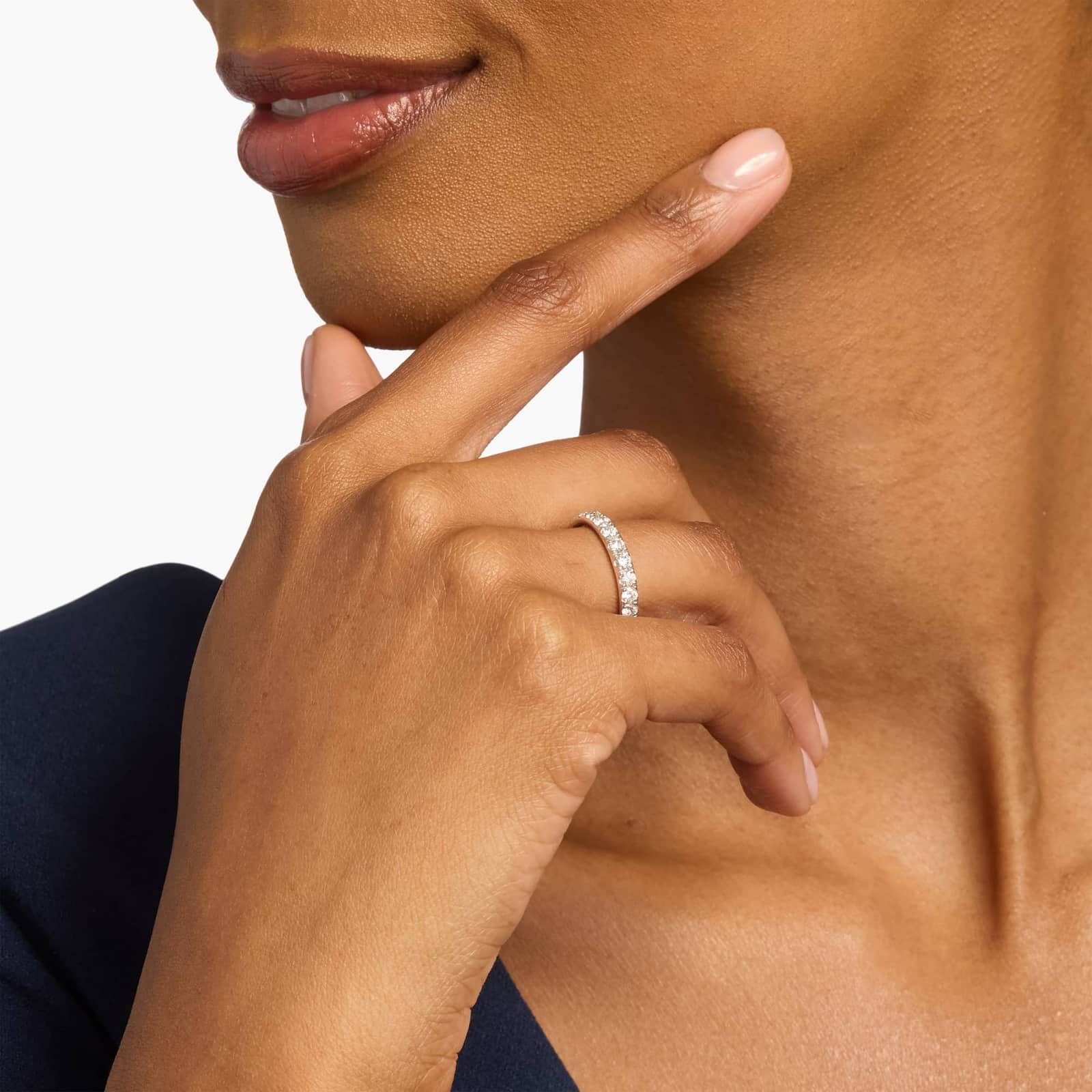 Riviera Pavé Diamond Ring in 14k White Gold (3/4 ct. tw.)