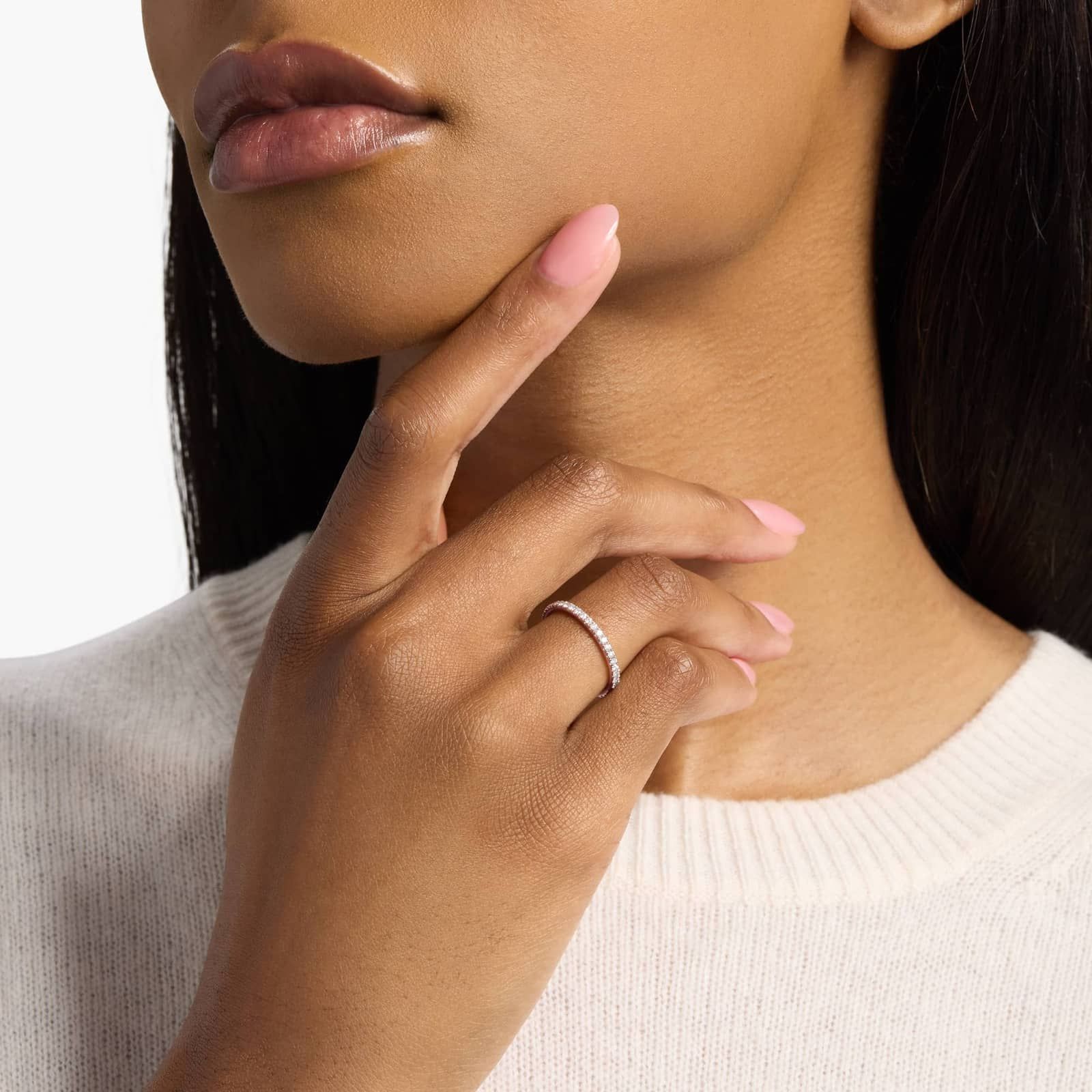 Riviera Pavé Diamond Eternity Ring in 14k Rose Gold (1/2 ct. tw.)