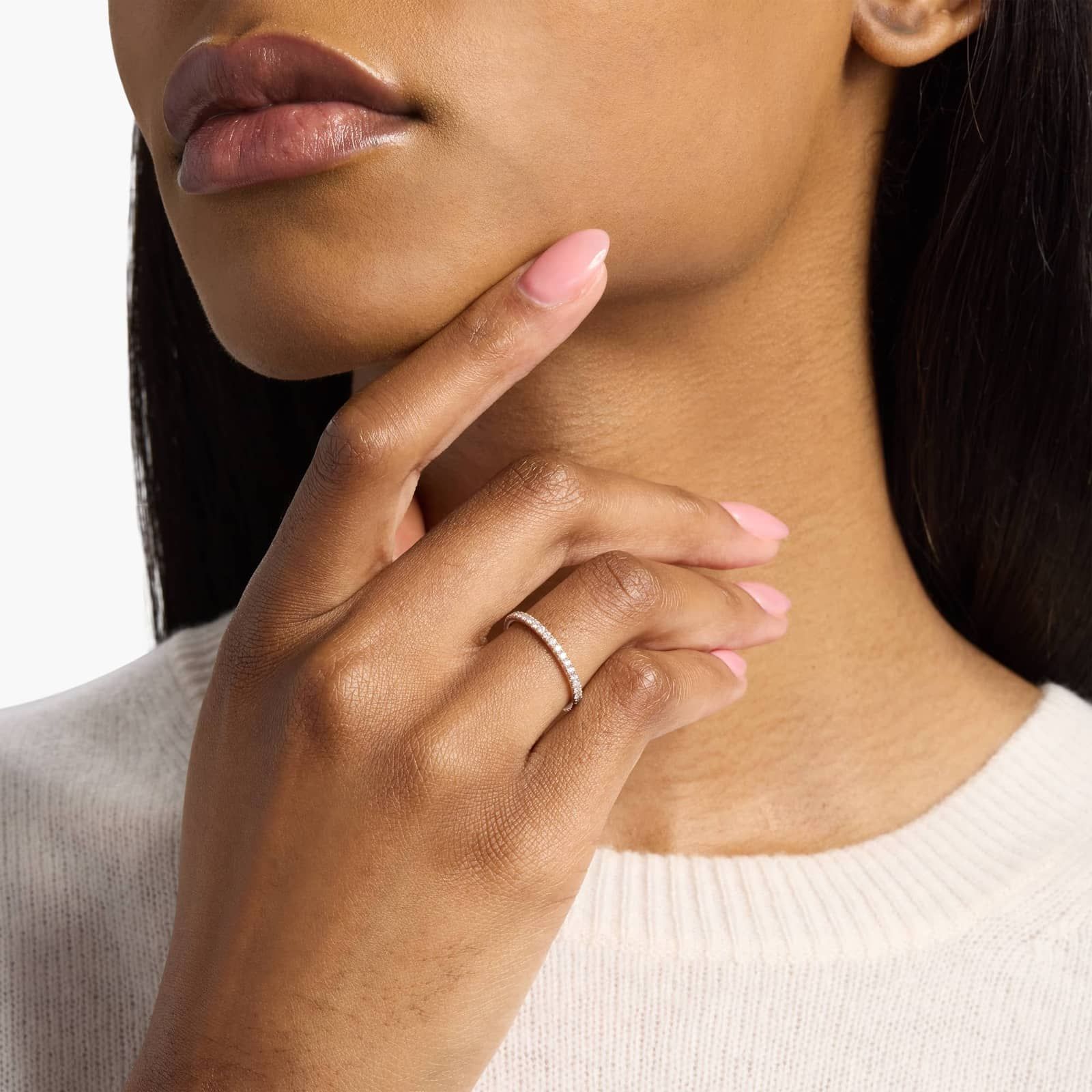 Riviera Pavé Diamond Eternity Ring in 14k Rose Gold (1/2 ct. tw.)