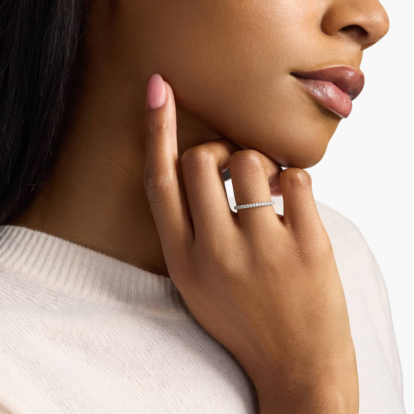 Riviera Pavé Diamond Eternity Ring in 14k White Gold (1/2 ct. tw.)