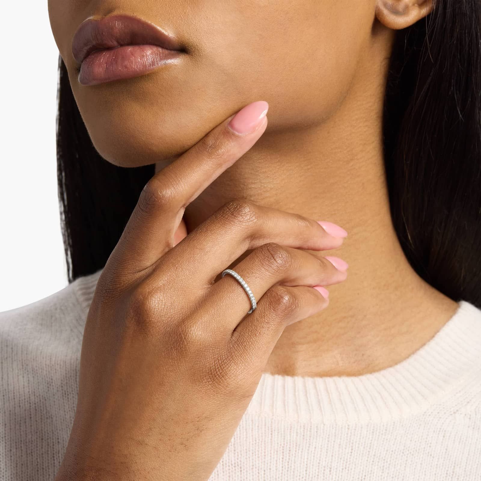 Riviera Pavé Diamond Eternity Ring in 14k White Gold (1/2 ct. tw.)