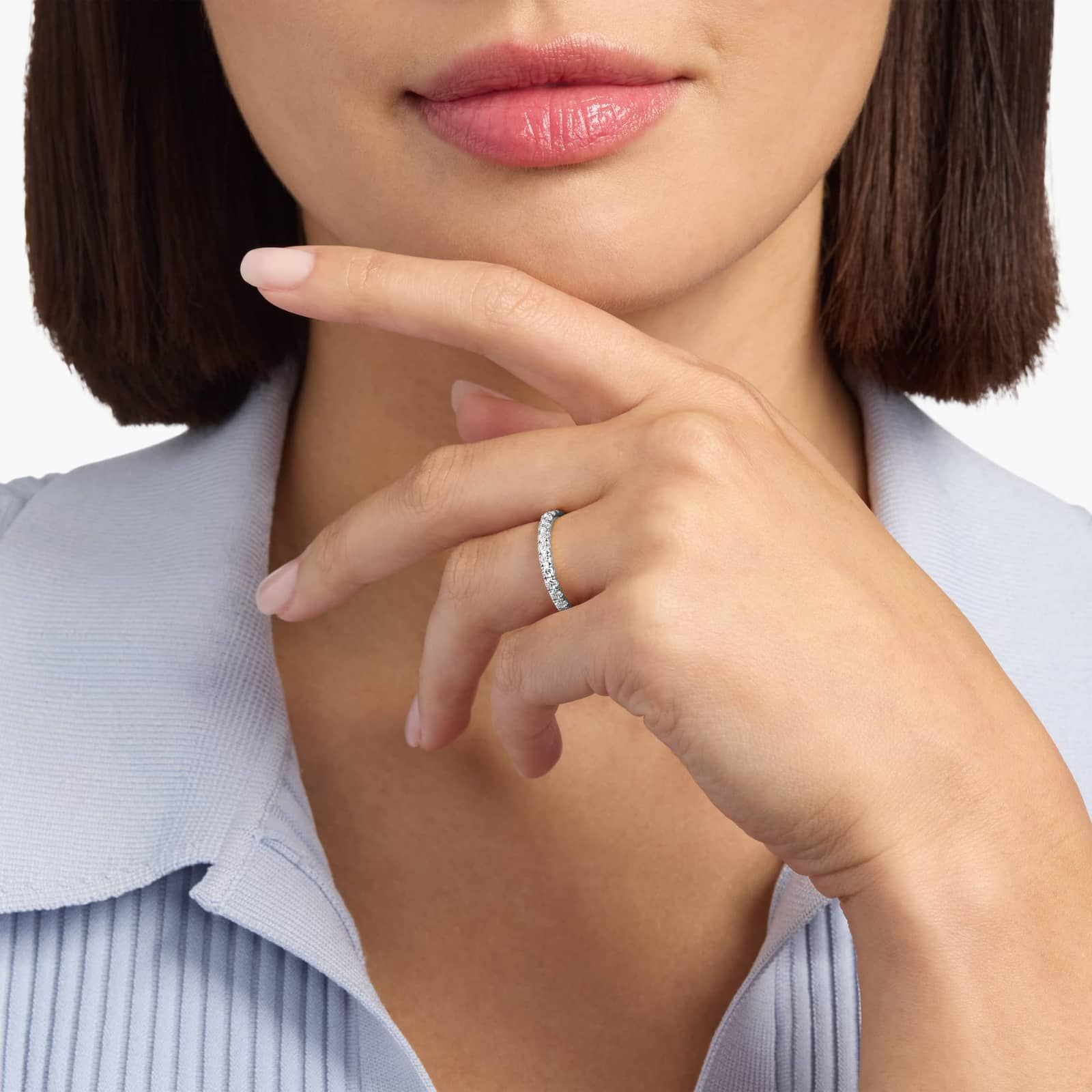 Riviera Pavé Diamond Eternity Ring in 14k White Gold (1 ct. tw.)