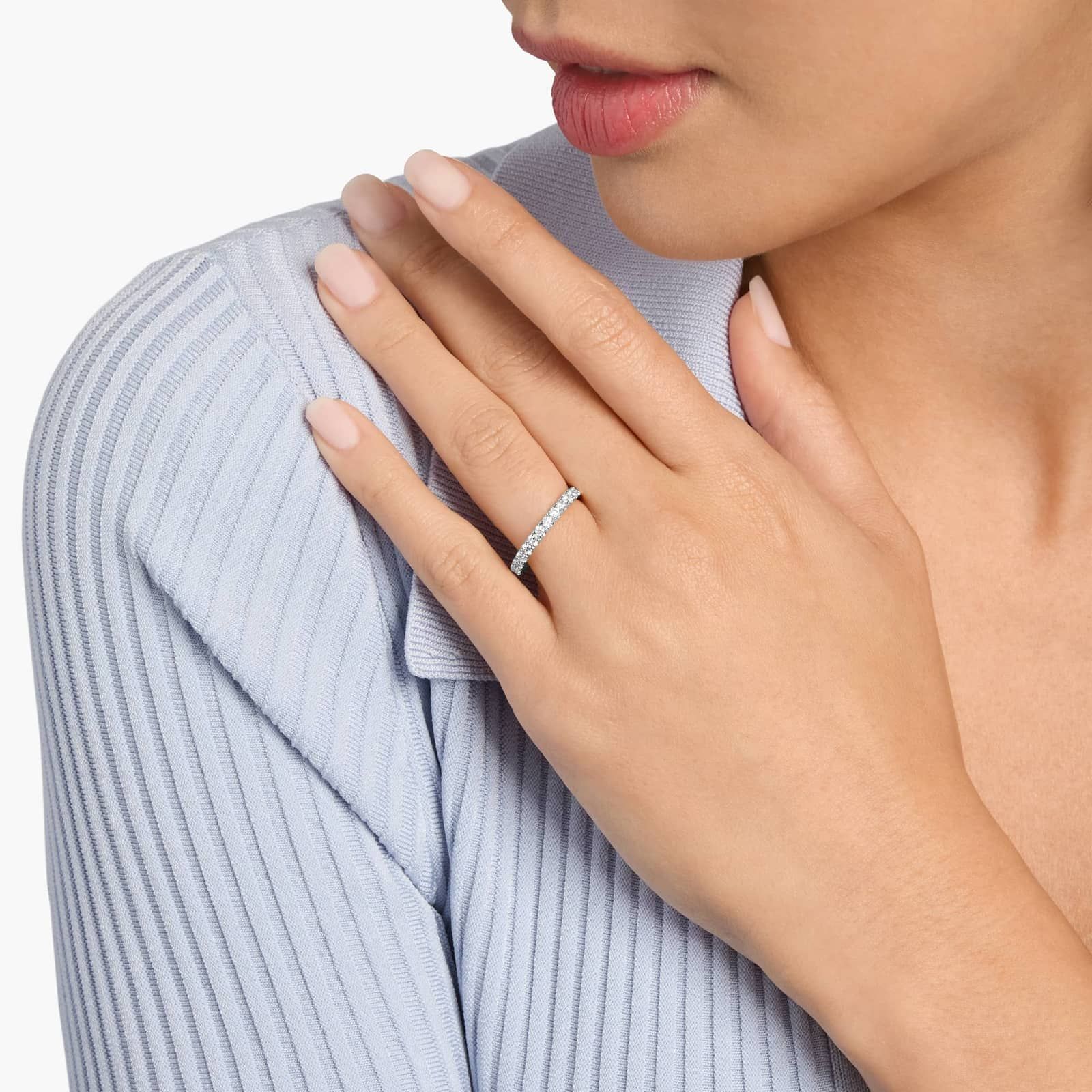 Riviera Pavé Diamond Eternity Ring in 14k White Gold (1 ct. tw.)