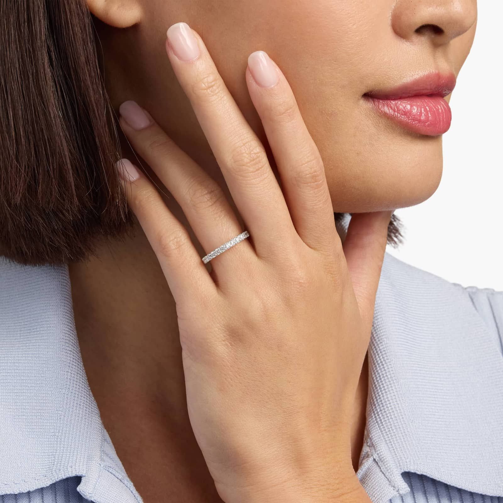 Riviera Pavé Diamond Eternity Ring in 14k White Gold (1 ct. tw.)