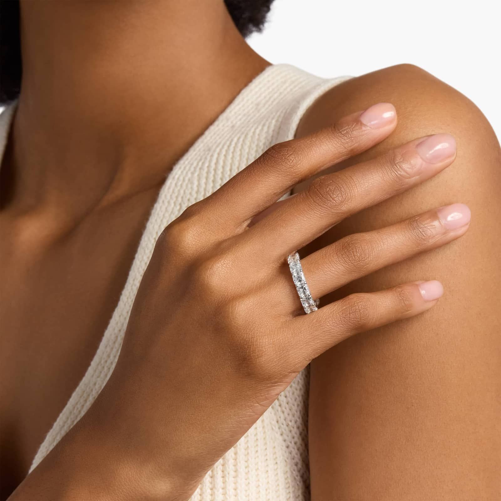 Asscher Cut Eternity Ring in Platinum (7 ct. tw.)