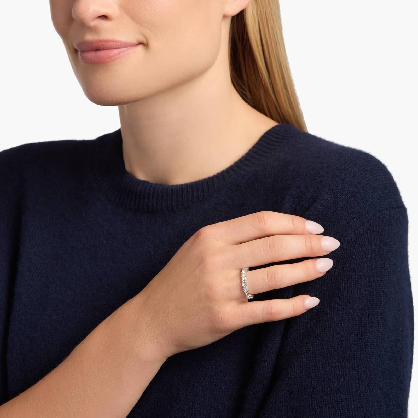 Cushion Cut Eternity Ring in Platinum (3 ct. tw.)