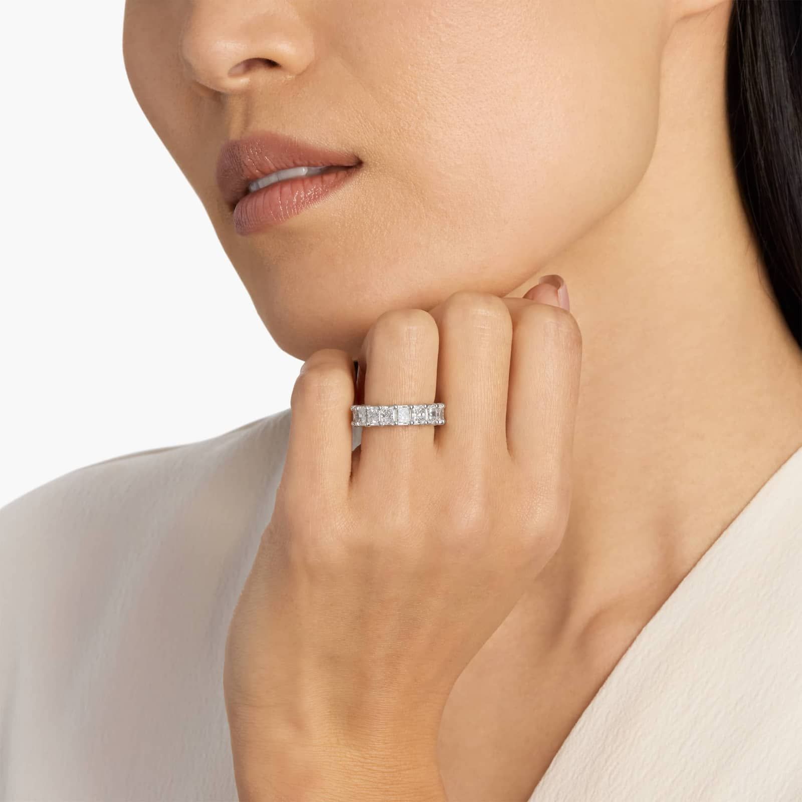 Radiant Cut Eternity Ring in Platinum (7 ct. tw.)