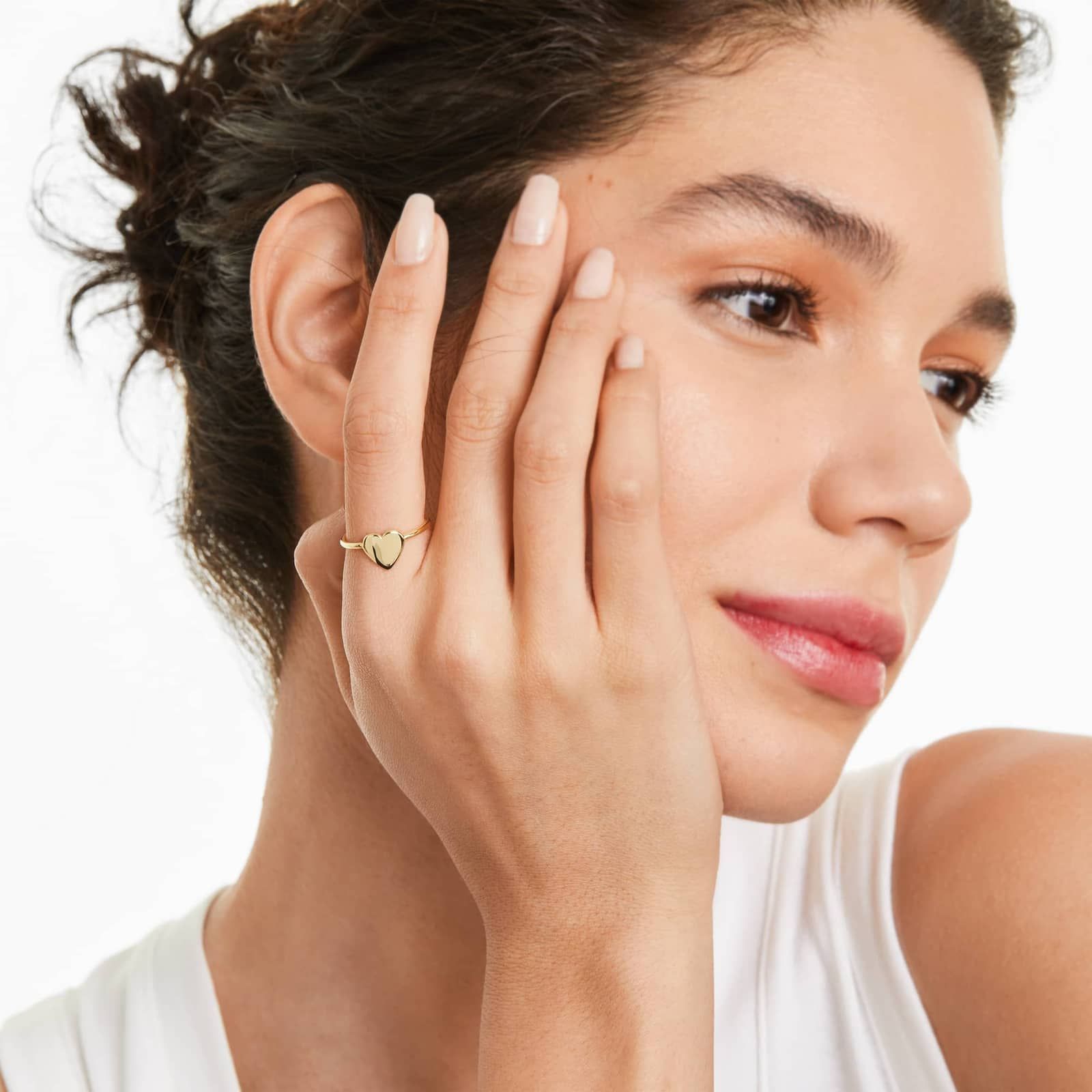 Heart Wire Ring In 14K Yellow Gold