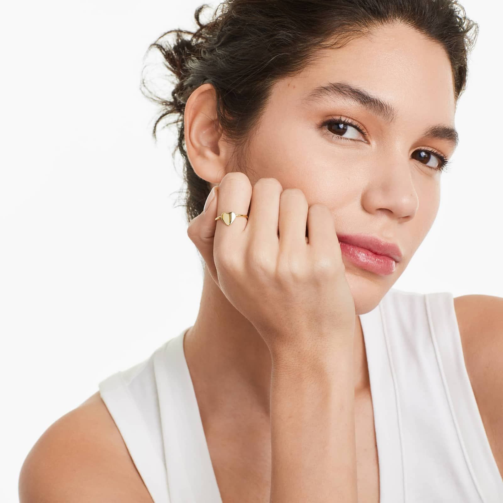 Heart Wire Ring In 14K Yellow Gold