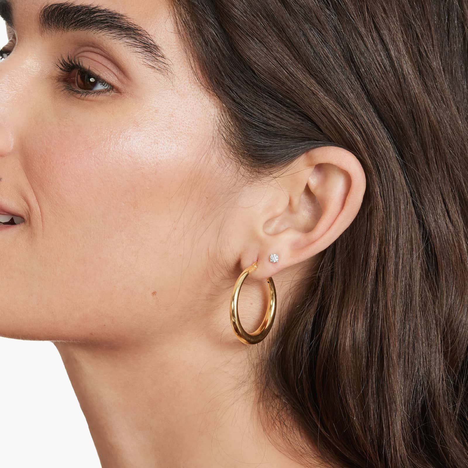 Golden Hour Fancy Hoop Earrings In 14K Yellow Gold