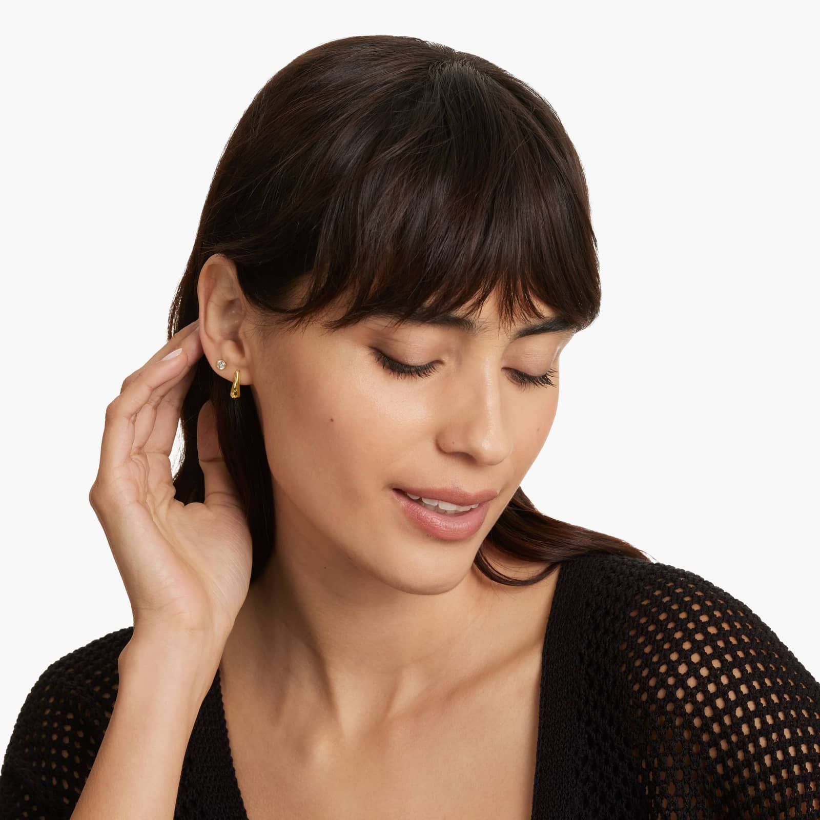 Golden Hour J-Hoop Earrings In 14K Yellow Gold