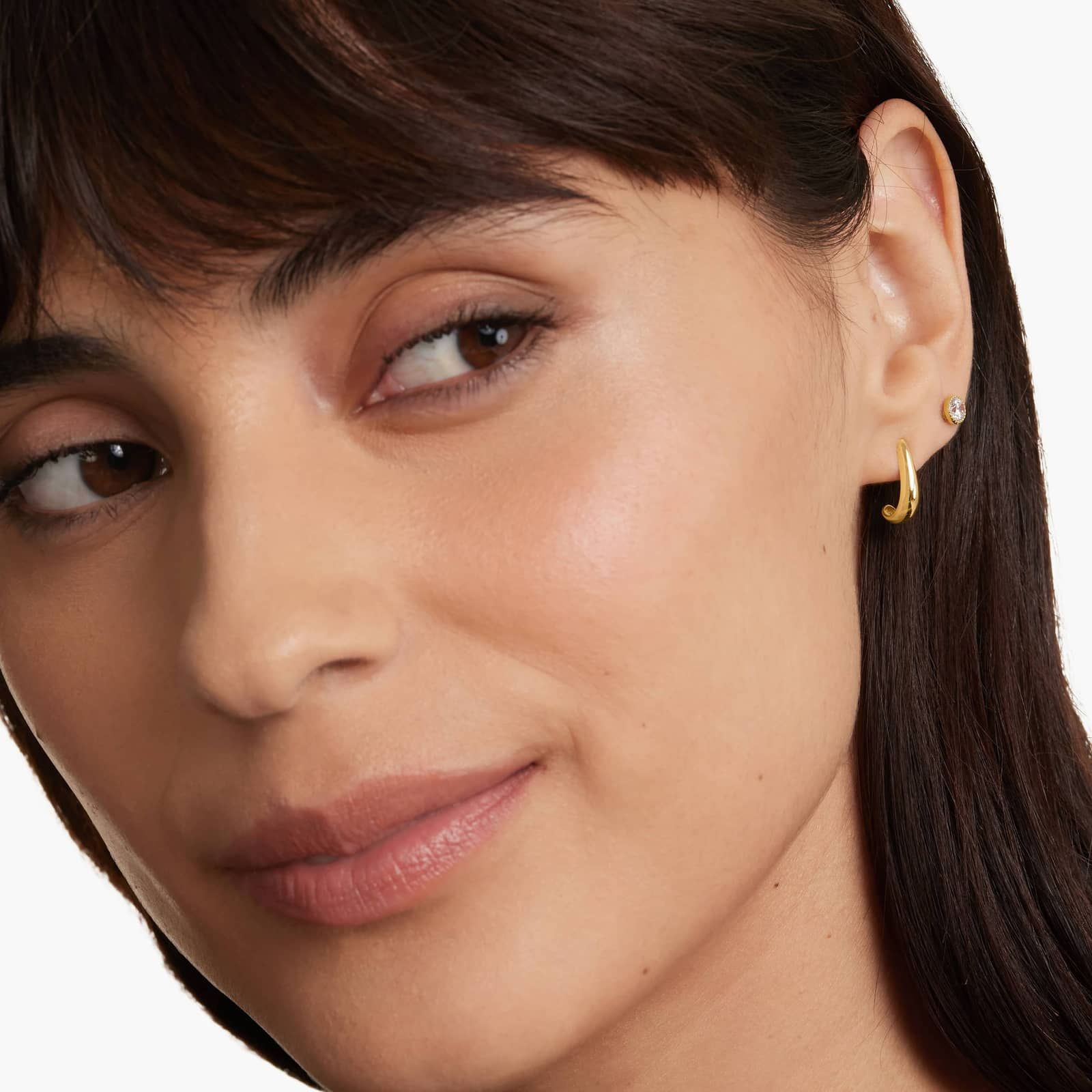Golden Hour J-Hoop Earrings In 14K Yellow Gold
