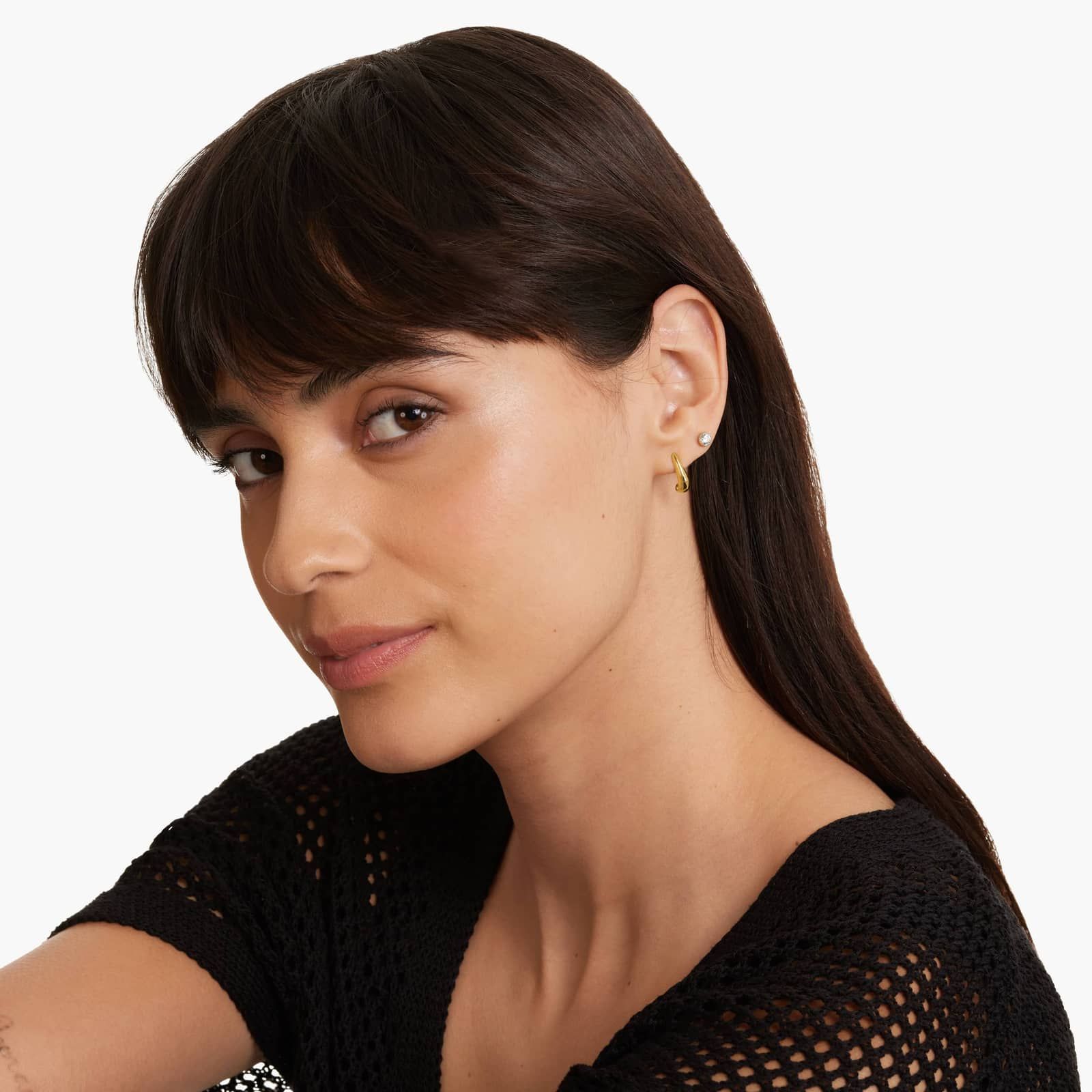 Golden Hour J-Hoop Earrings In 14K Yellow Gold