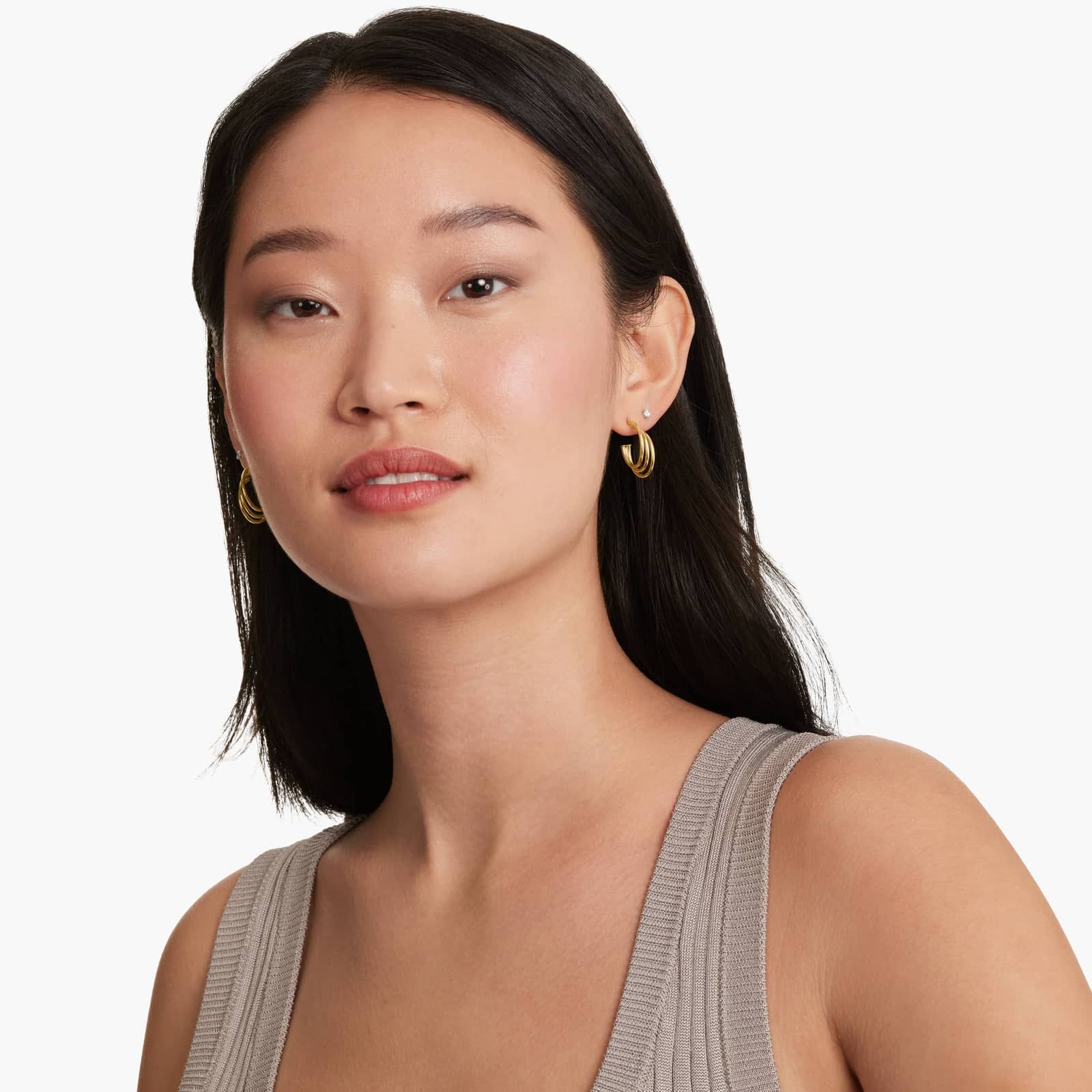 Golden Hour Triple J-Hoop Earrings In 14K Yellow Gold