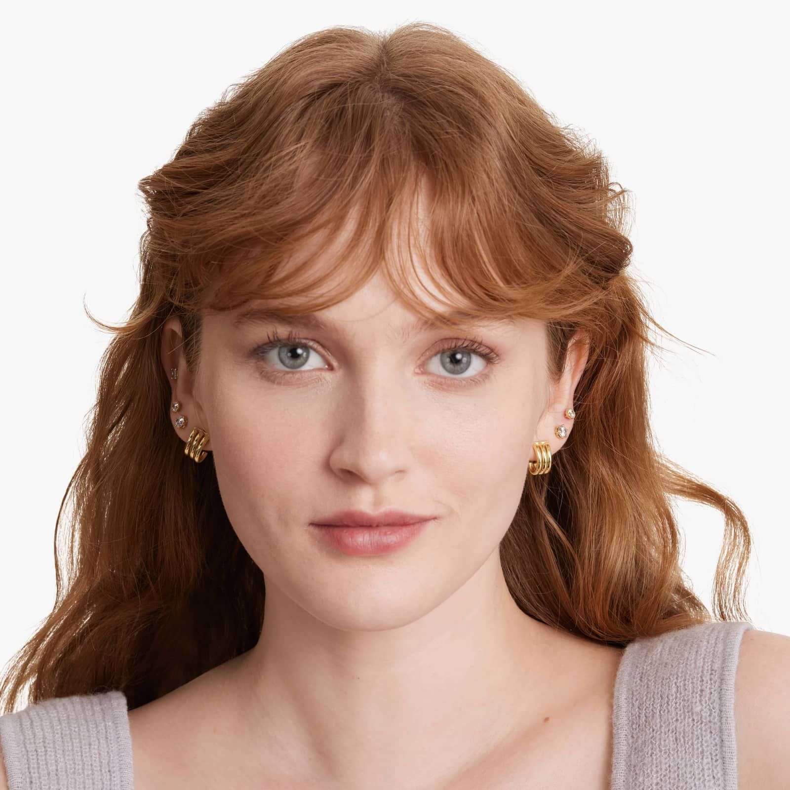 Golden Hour Oval J-Hoop Earrings In 14K Yellow Gold